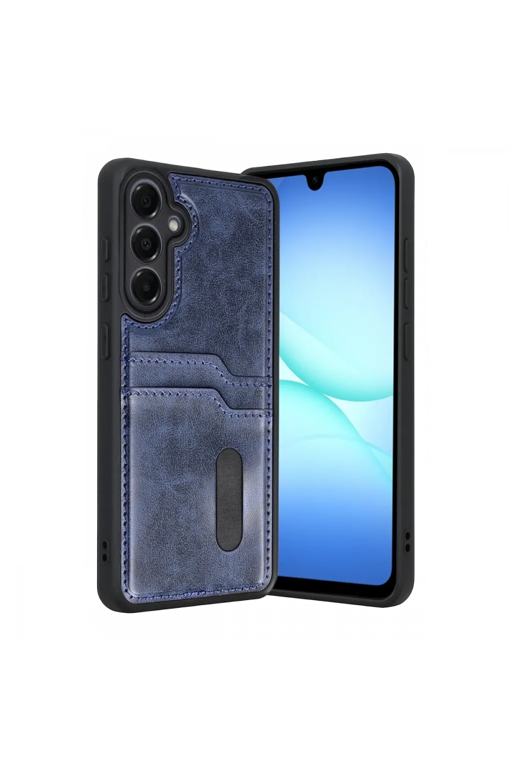 Samsung Galaxy A57 5g Sara Kartvizitli Deri Kılıf - Lacivert