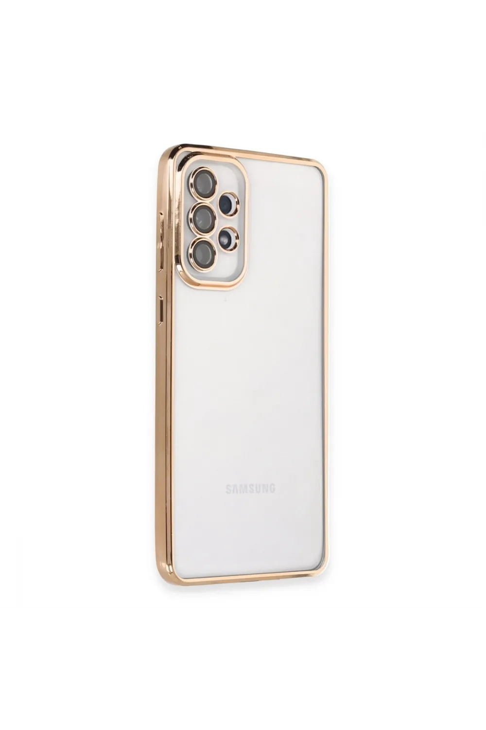 Samsung Galaxy A73 5g Kılıf Razer Lensli Silikon - Gold