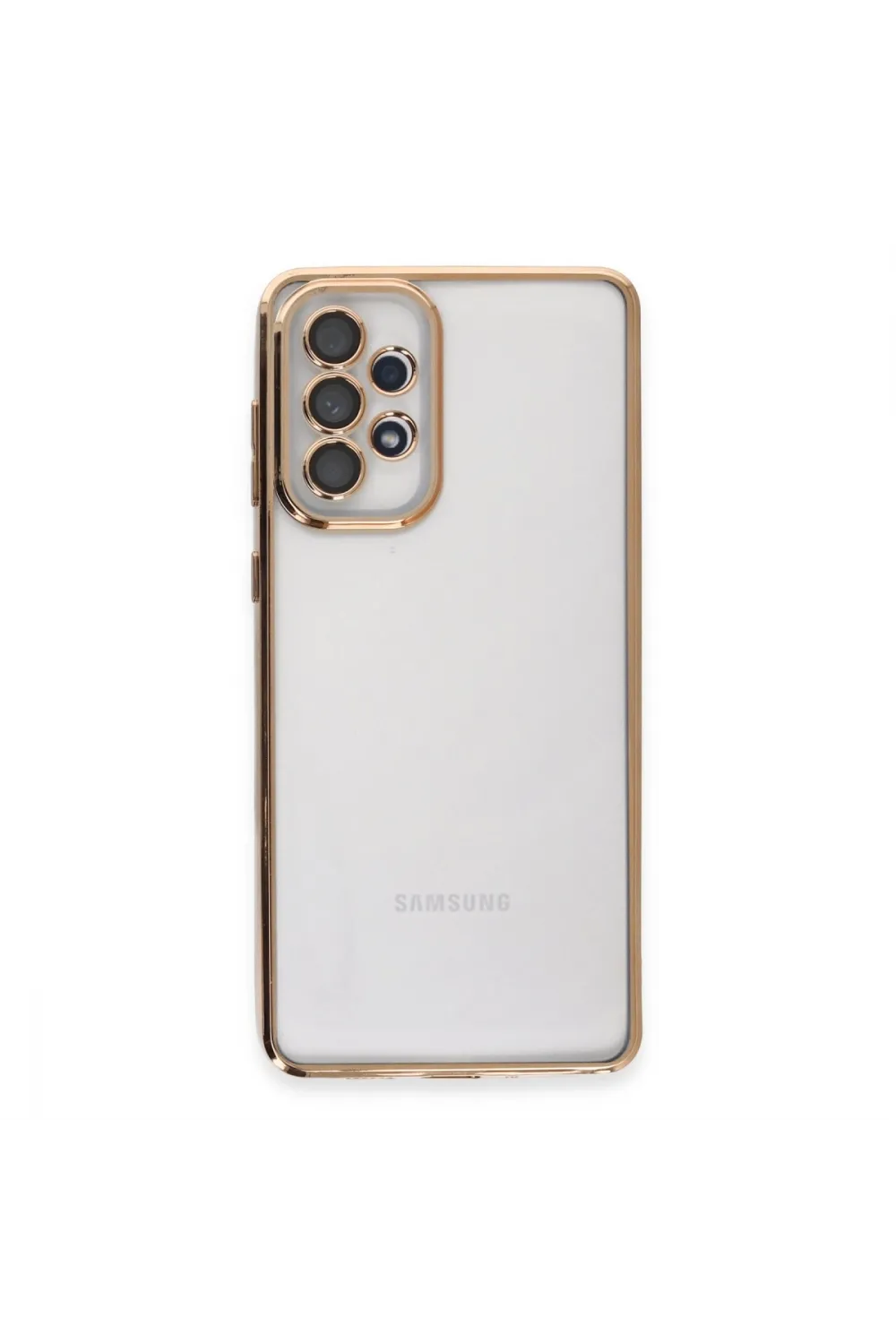 Samsung Galaxy A73 5g Kılıf Razer Lensli Silikon - Gold