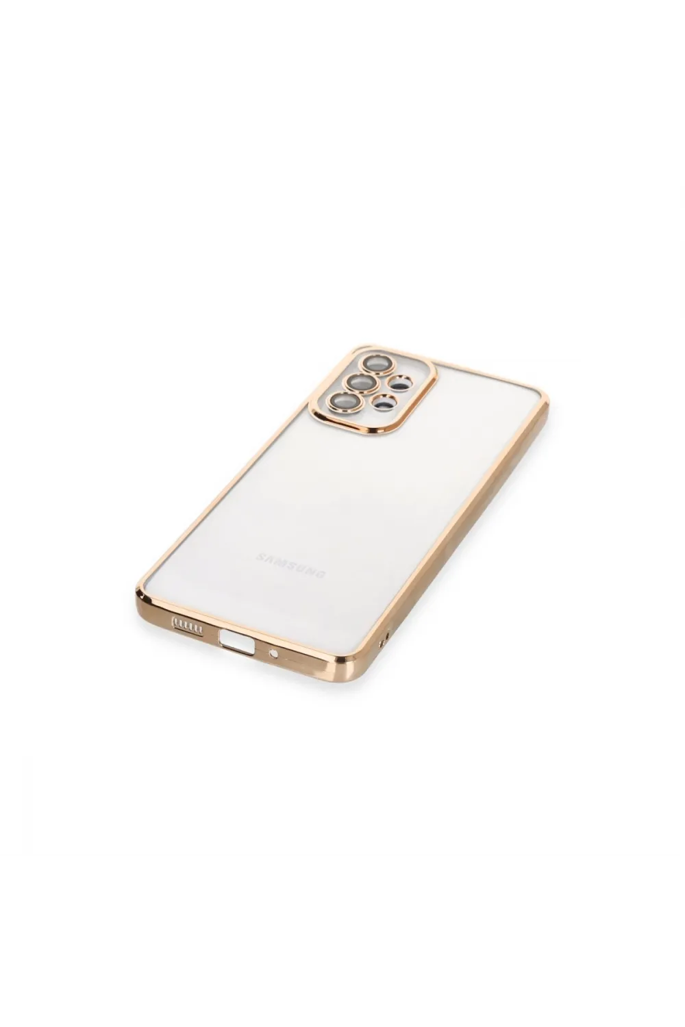 Samsung Galaxy A73 5g Kılıf Razer Lensli Silikon - Gold
