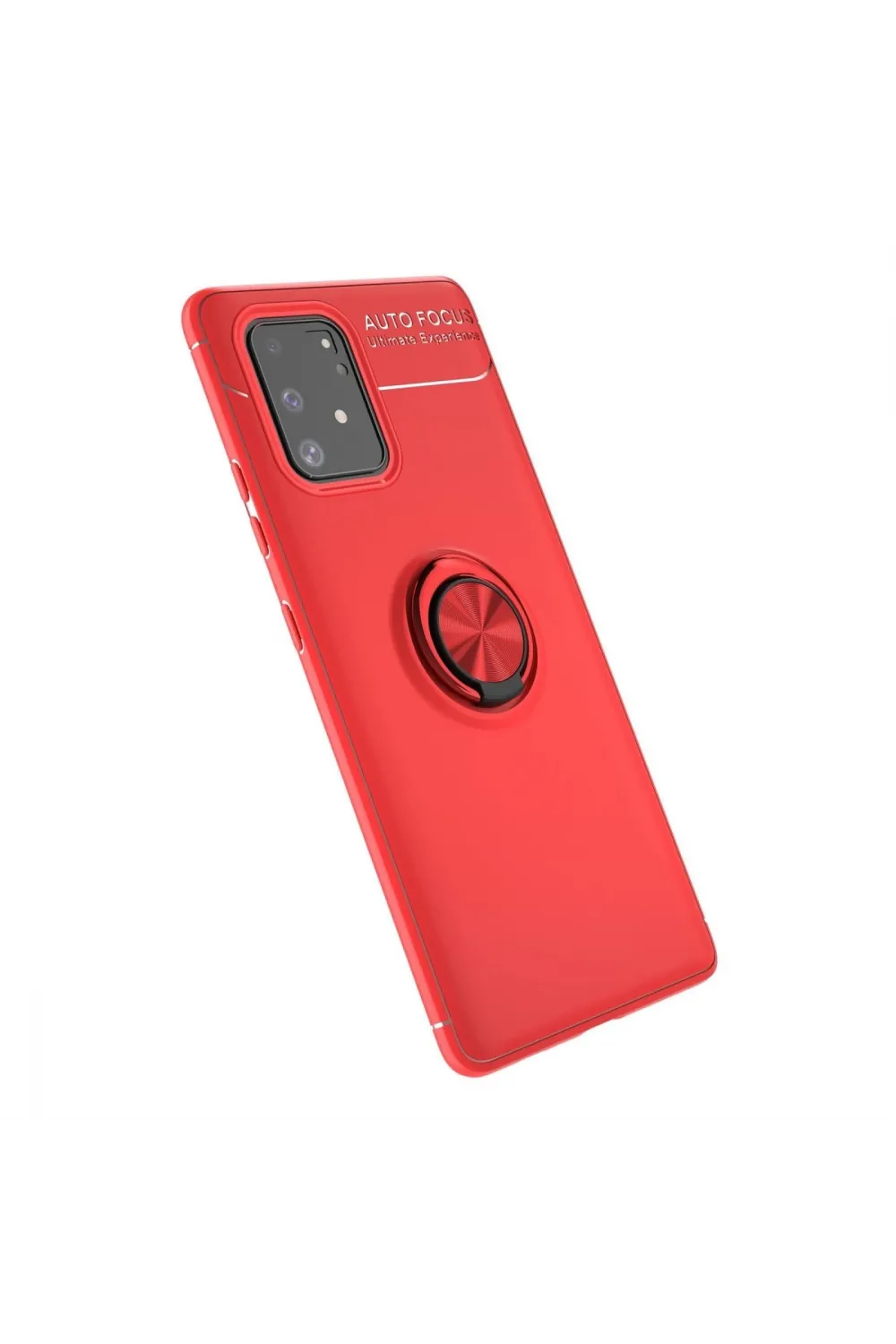 Samsung Galaxy A91 / S10 Lite Kılıf Range Yüzüklü Silikon - Kırmızı