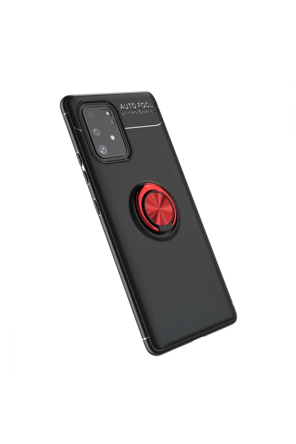Samsung Galaxy A91 / S10 Lite Kılıf Range Yüzüklü Silikon - Siyah-kırmızı