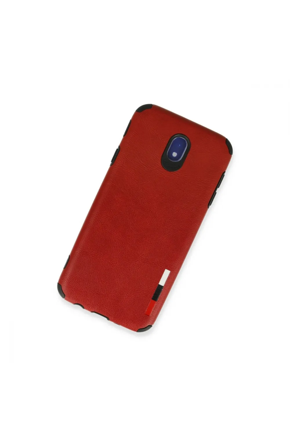 Samsung Galaxy J7 Pro / J730 Kılıf Loop Deri Silikon - Kırmızı