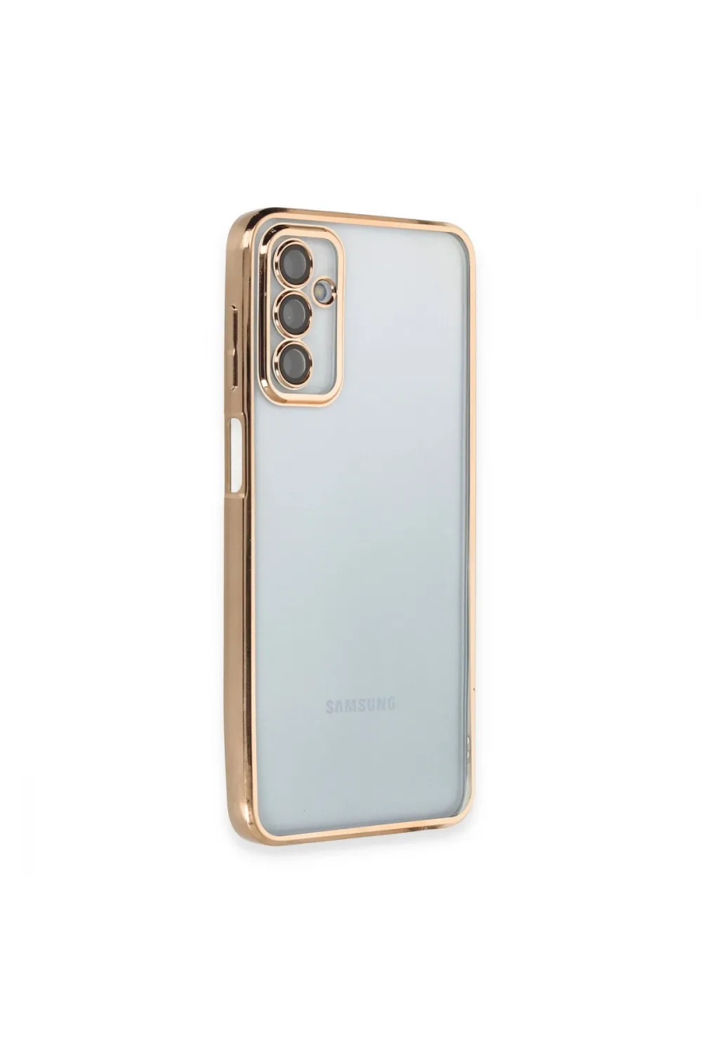 Samsung Galaxy M23 Kılıf Razer Lensli Silikon - Gold