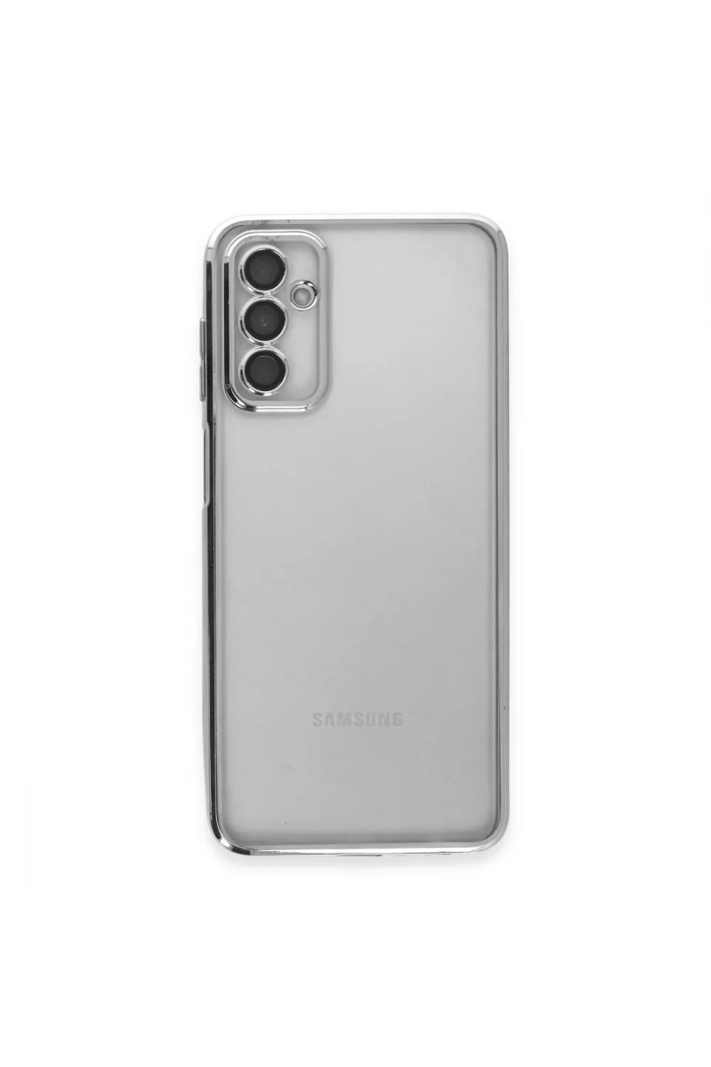 Samsung Galaxy M23 Kılıf Razer Lensli Silikon - Gümüş