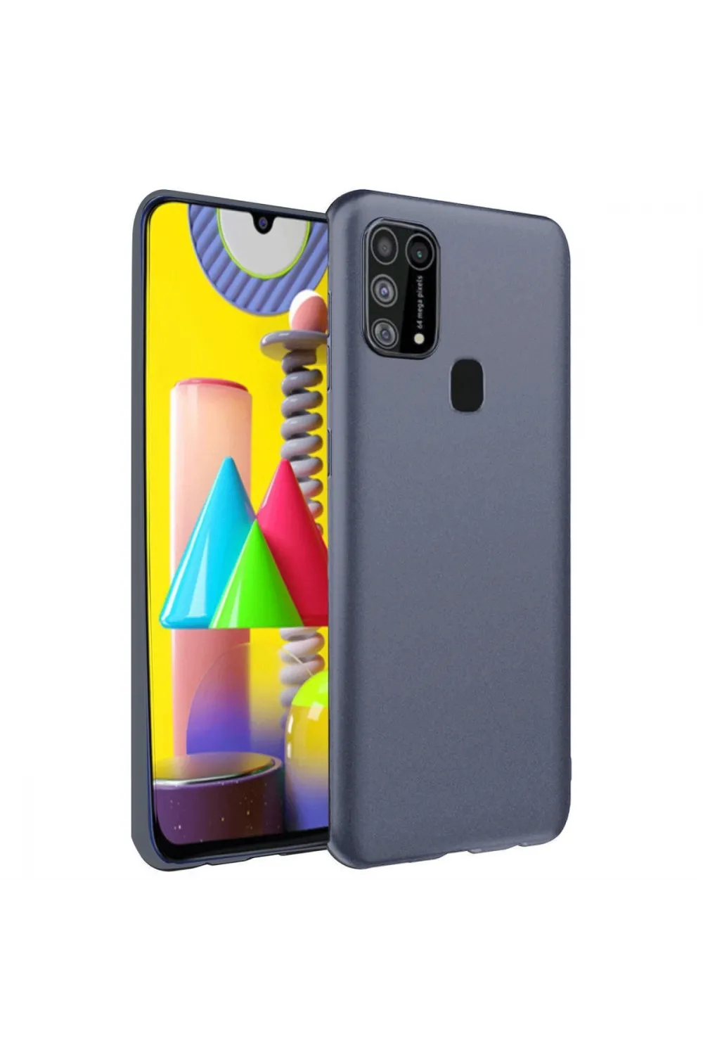 Samsung Galaxy M31 Kılıf Nano İçi Kadife Silikon - Gri