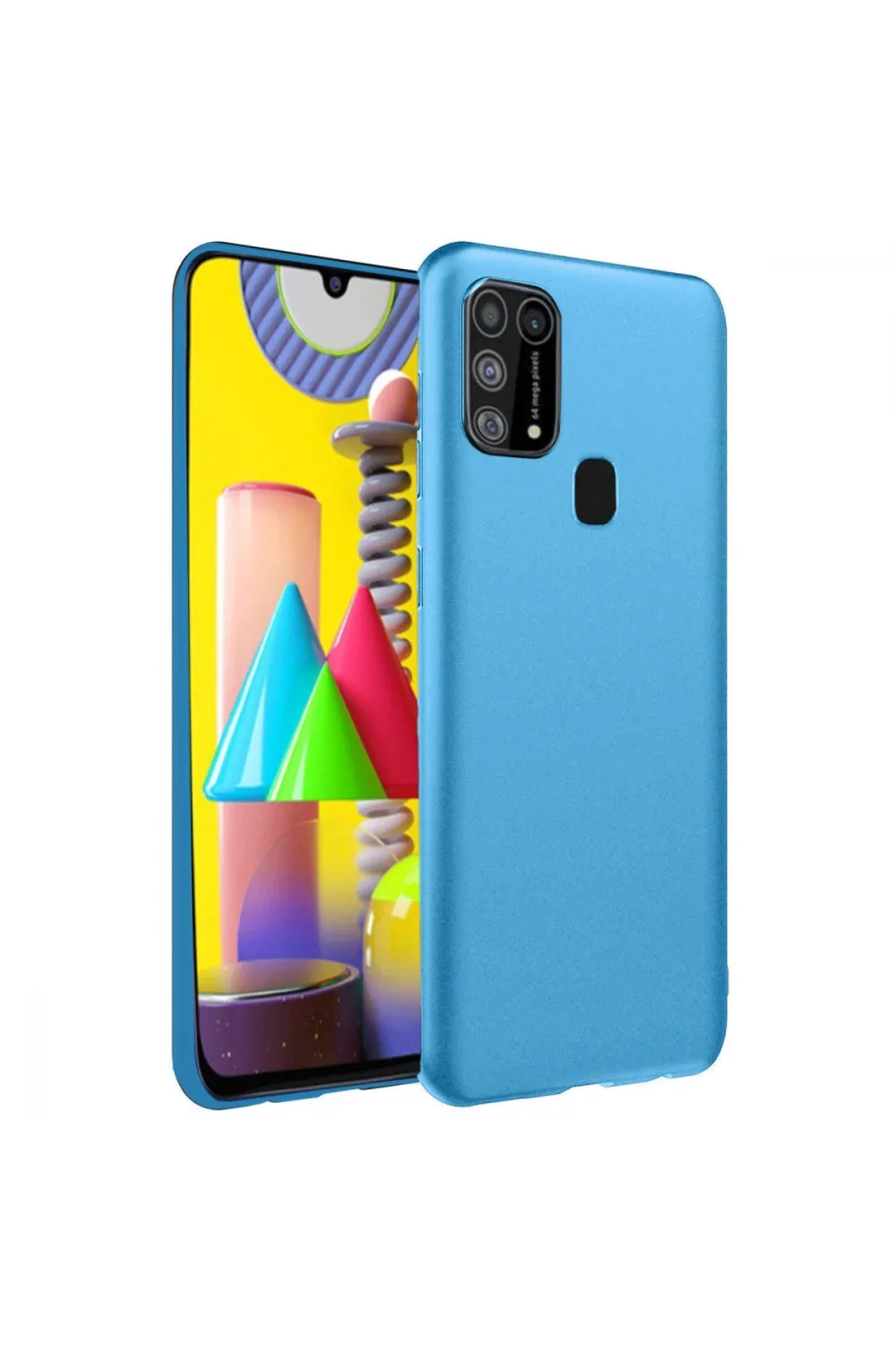 Samsung Galaxy M31 Kılıf Nano İçi Kadife Silikon - Mavi