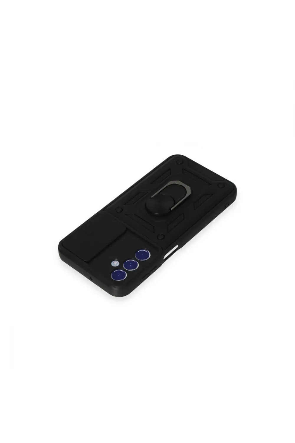 Samsung Galaxy M34 5g Kılıf Pars Lens Yüzüklü Silikon - Siyah