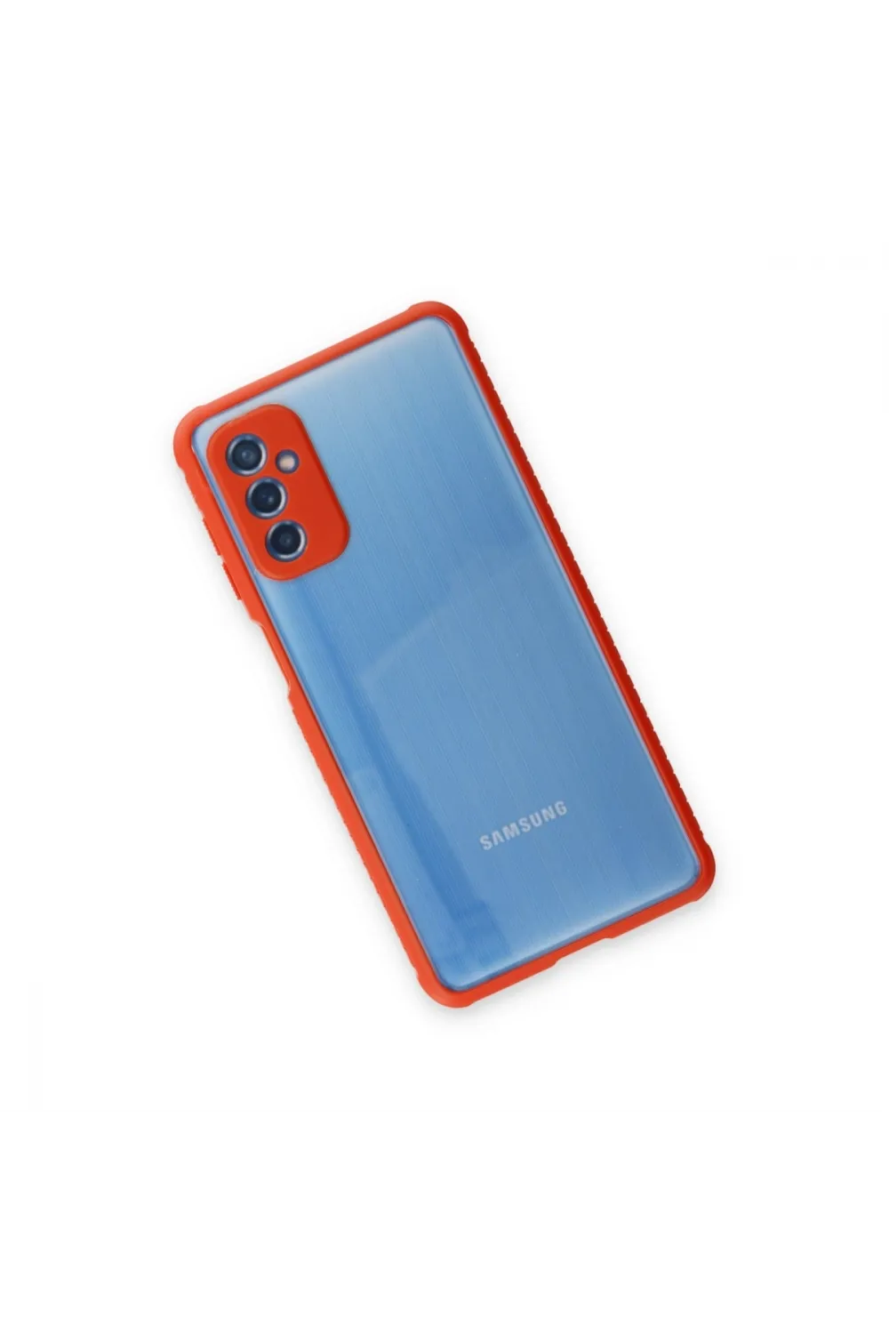 Samsung Galaxy M52 5g Kılıf Miami Şeffaf Silikon - Kırmızı