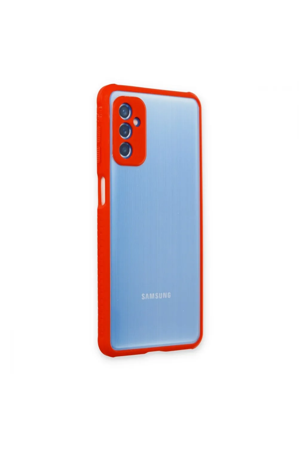 Samsung Galaxy M52 5g Kılıf Miami Şeffaf Silikon - Kırmızı