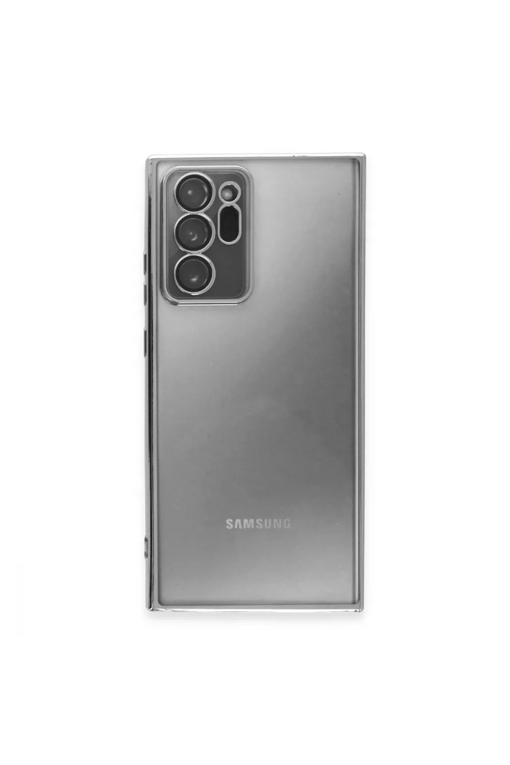 Samsung Galaxy Note 20 Ultra Kılıf Razer Lensli Silikon - Gümüş