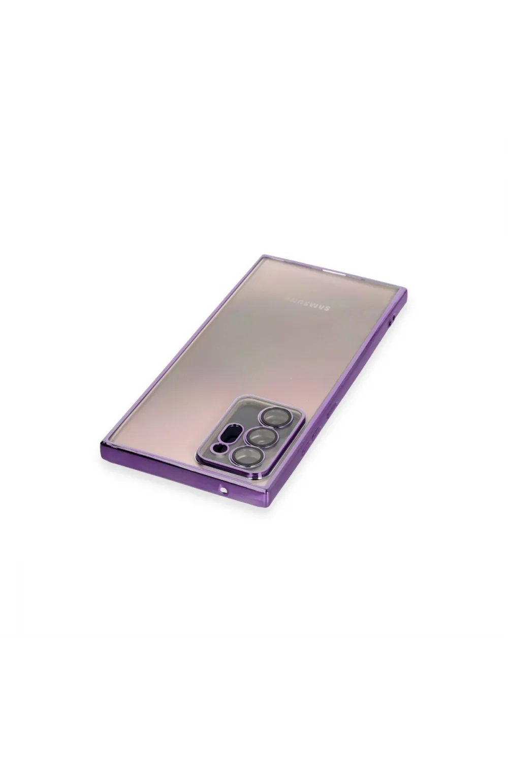 Samsung Galaxy Note 20 Ultra Kılıf Razer Lensli Silikon - Mor