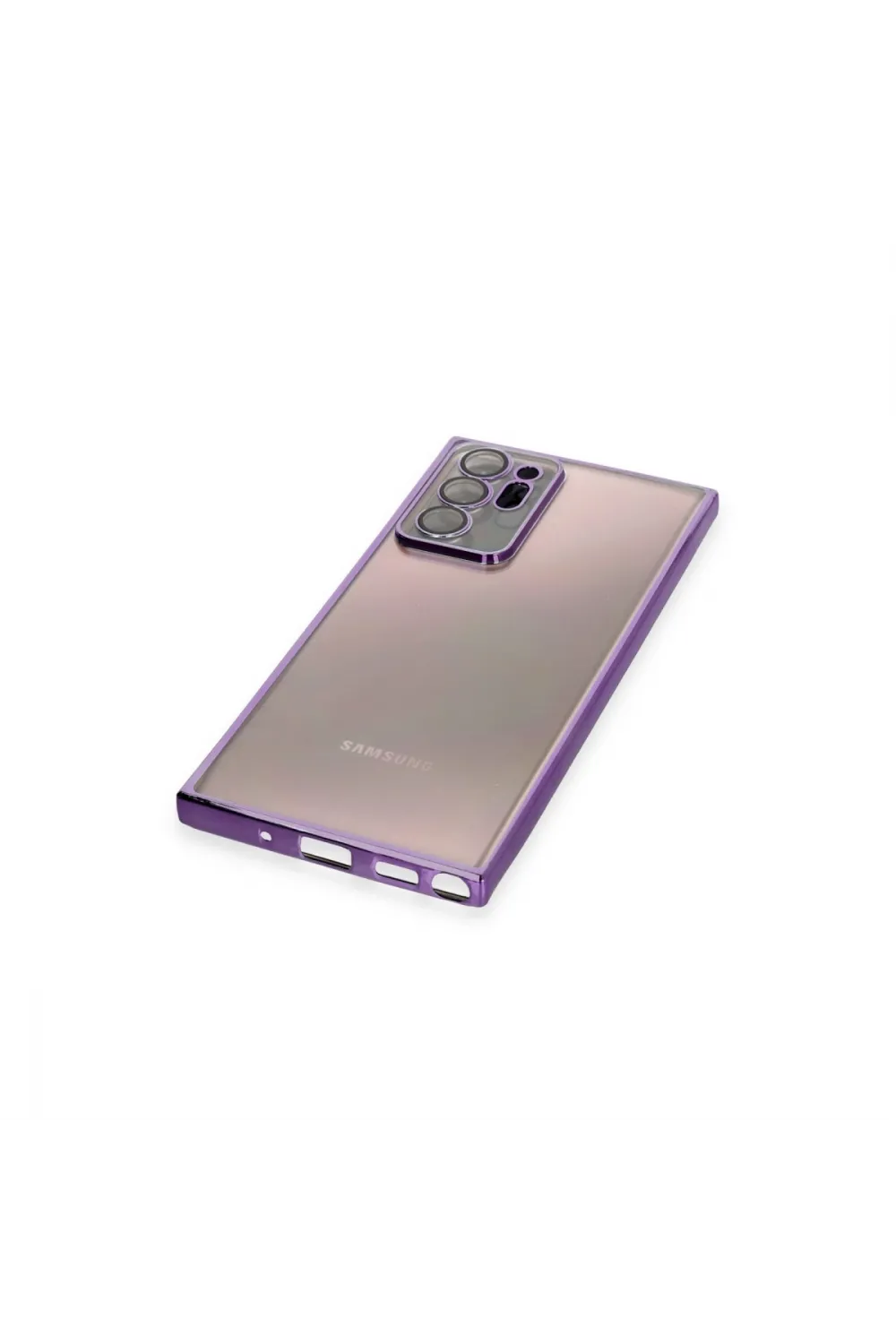 Samsung Galaxy Note 20 Ultra Kılıf Razer Lensli Silikon - Mor