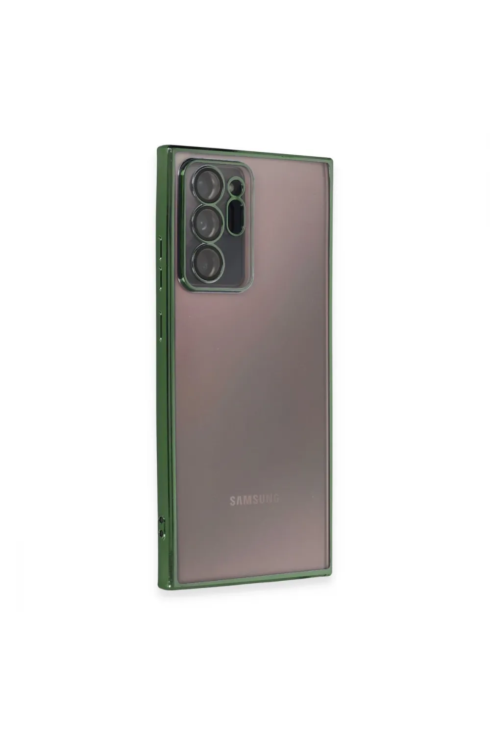 Samsung Galaxy Note 20 Ultra Kılıf Razer Lensli Silikon - Yeşil