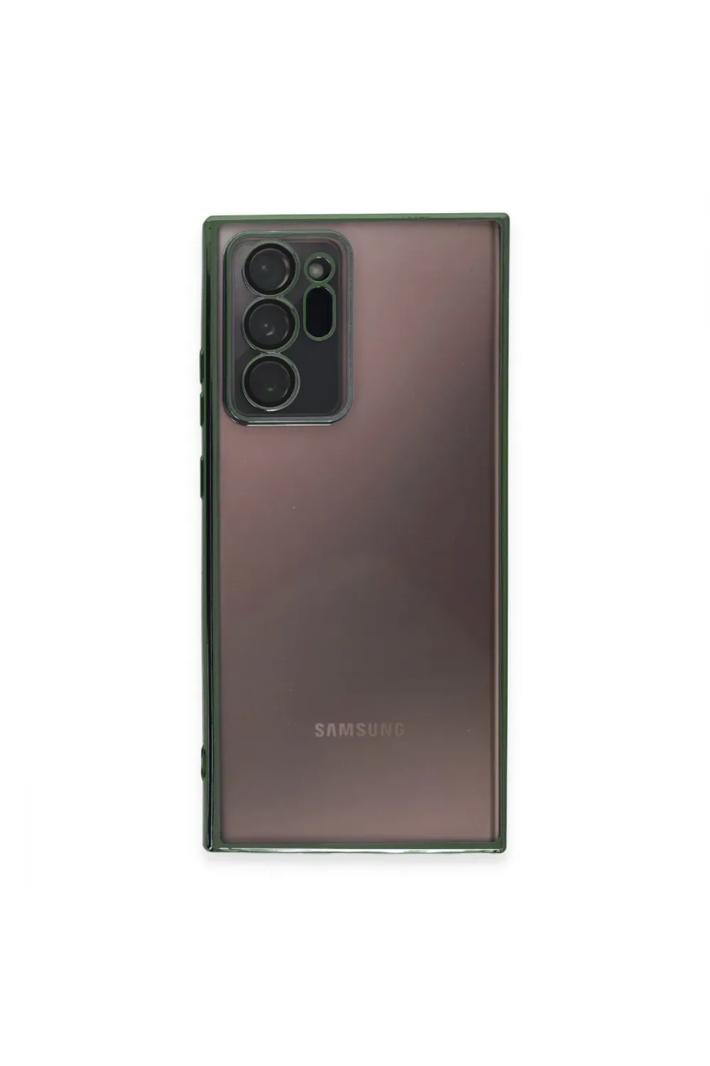 Samsung Galaxy Note 20 Ultra Kılıf Razer Lensli Silikon - Yeşil