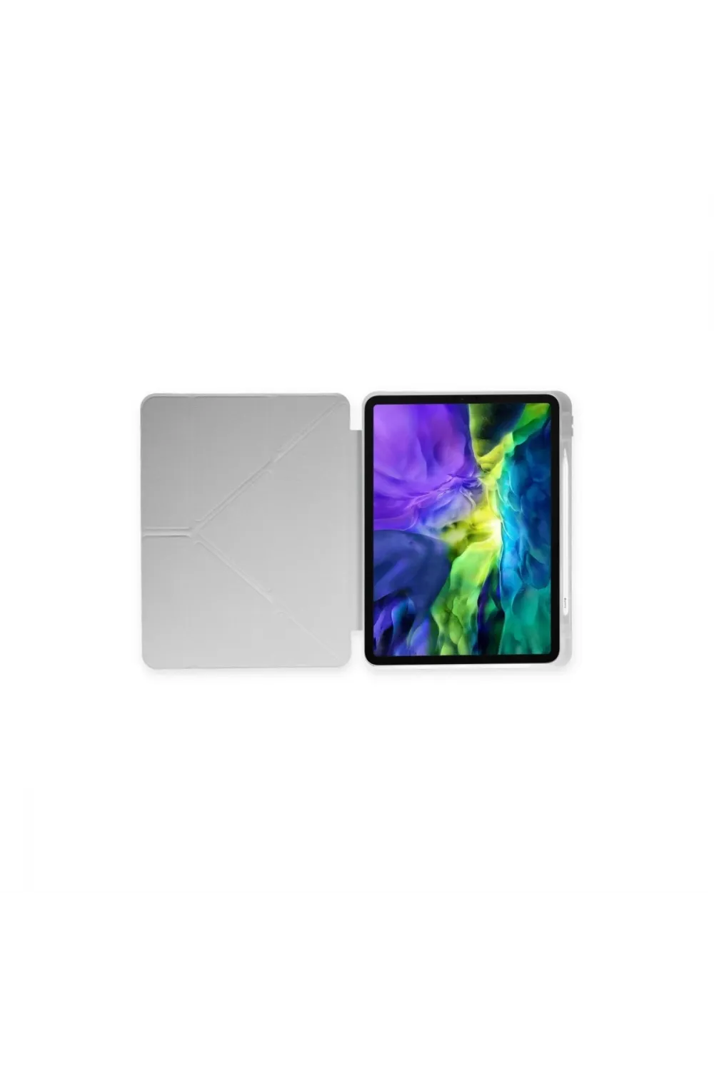 Samsung Galaxy P610 Tab S6 Lite 10.4 Kılıf Kalemlikli Mars Tablet Kılıfı - Gri