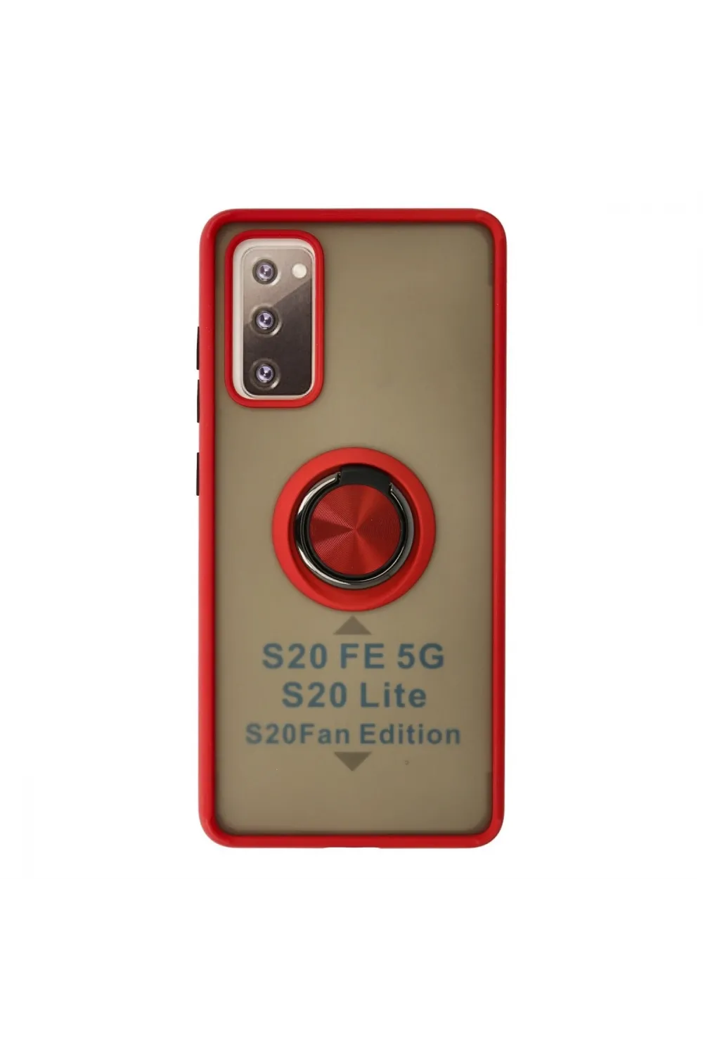 Samsung Galaxy S20 Fe Kılıf Montreal Yüzüklü Silikon Kapak - Kırmızı