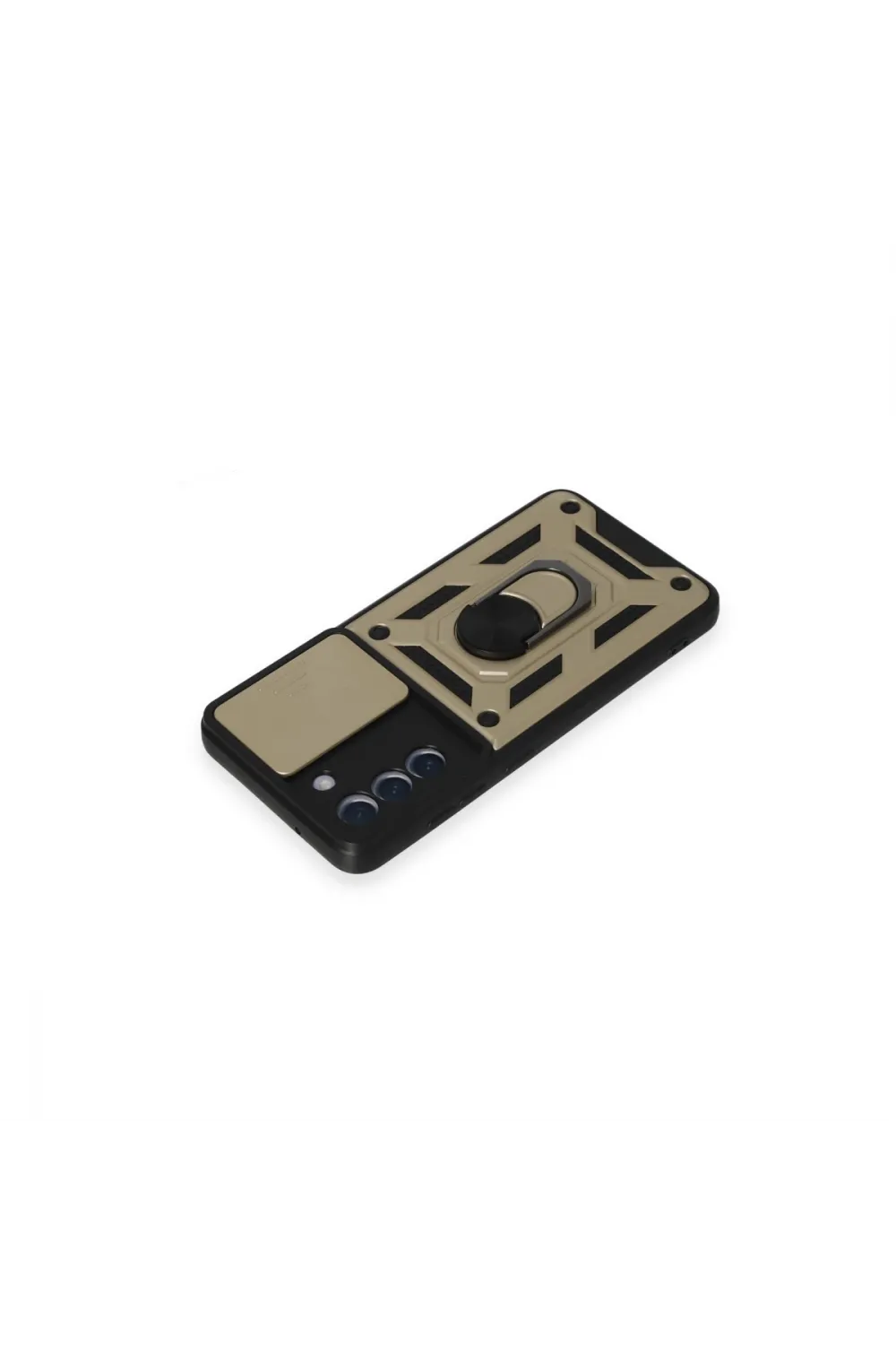 Samsung Galaxy S21 Fe Kılıf Pars Lens Yüzüklü Silikon - Gold