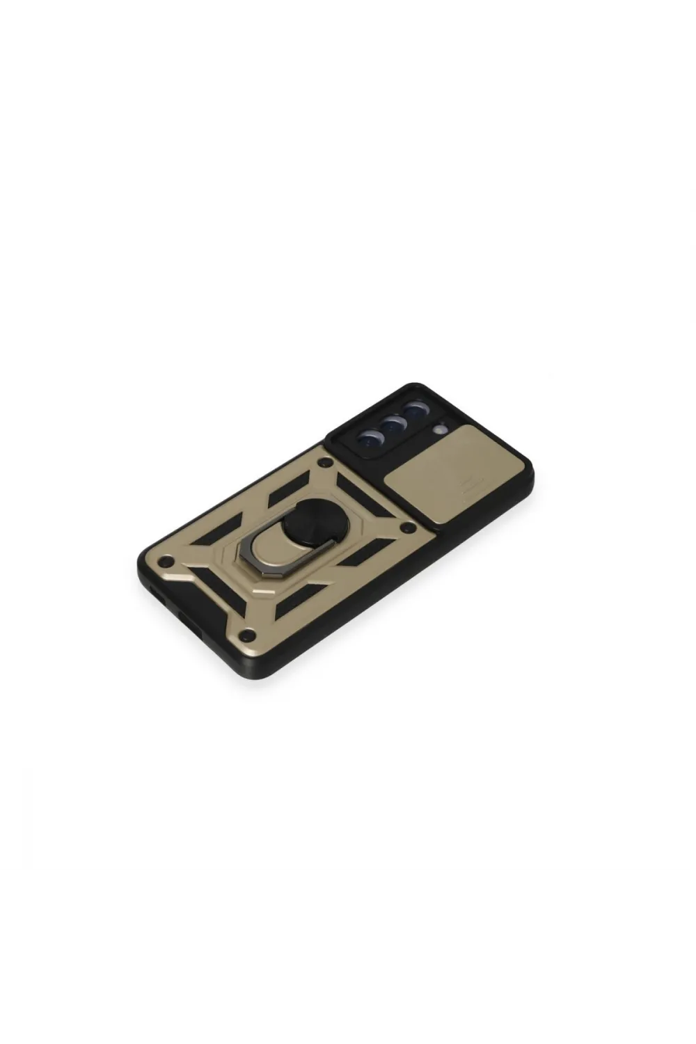 Samsung Galaxy S21 Fe Kılıf Pars Lens Yüzüklü Silikon - Gold