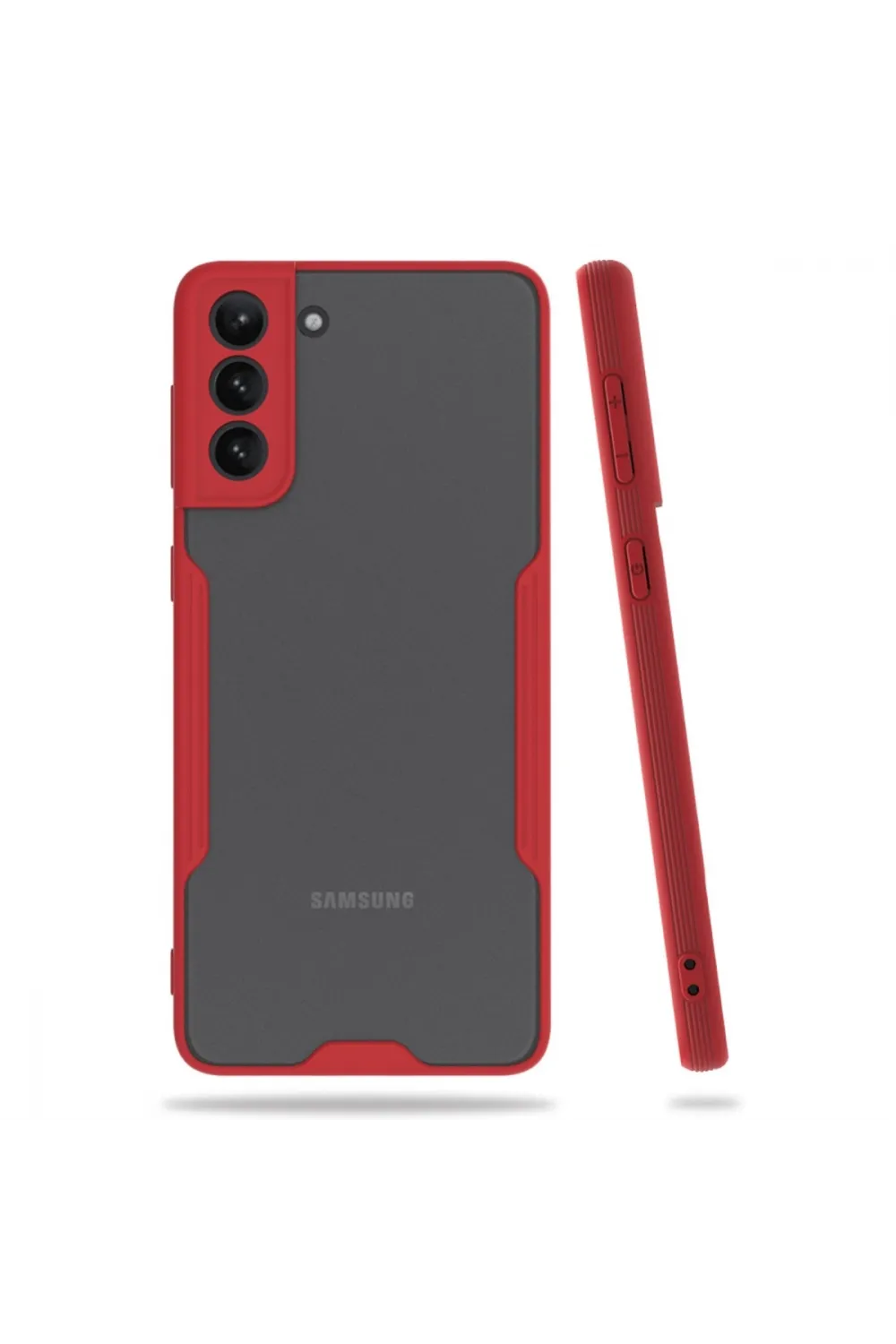 Samsung Galaxy S21 Plus Kılıf Platin Silikon - Kırmızı