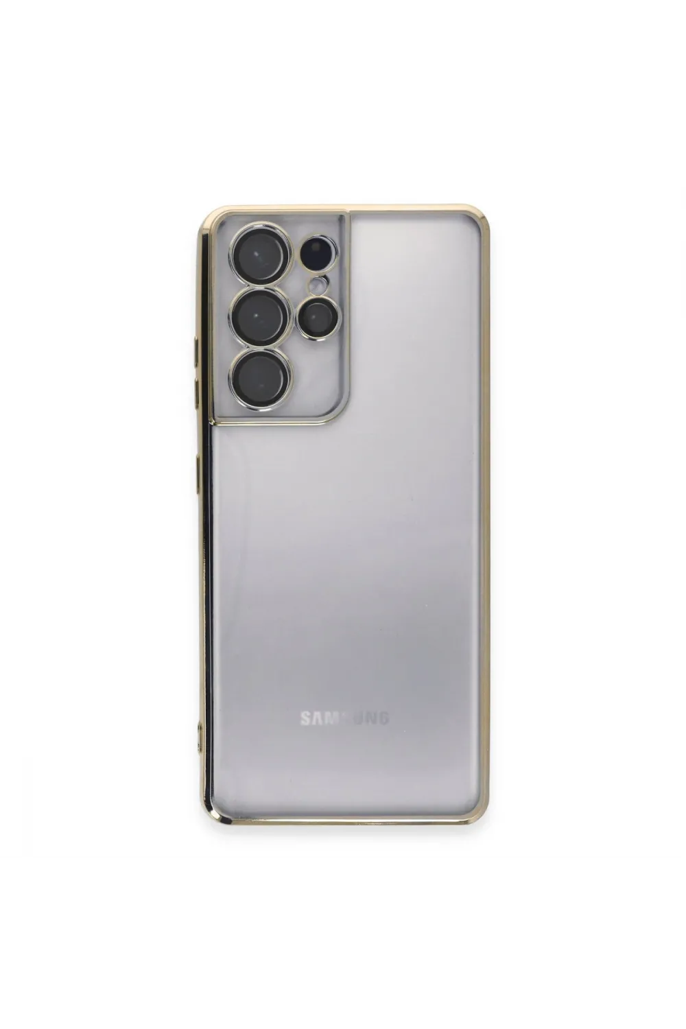 Samsung Galaxy S21 Ultra Kılıf Razer Lensli Silikon - Gold
