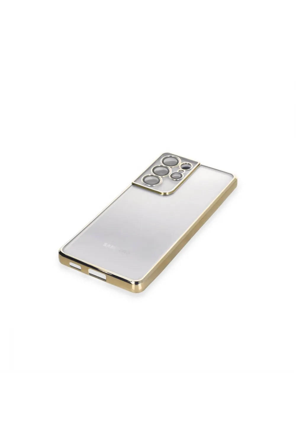 Samsung Galaxy S21 Ultra Kılıf Razer Lensli Silikon - Gold