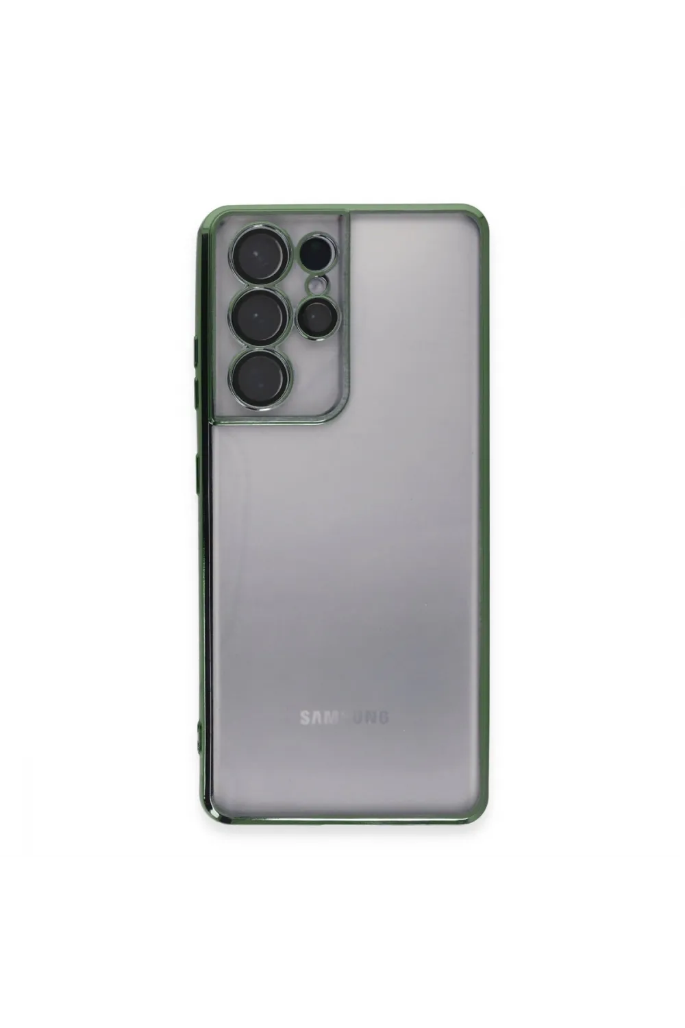 Samsung Galaxy S21 Ultra Kılıf Razer Lensli Silikon - Yeşil