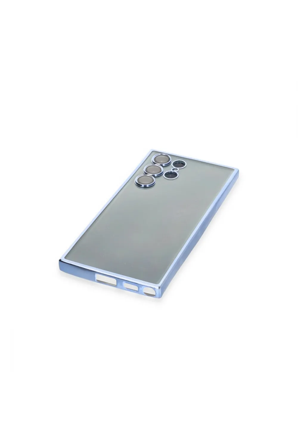 Samsung Galaxy S22 Ultra Kılıf Razer Lensli Silikon - Açık Mavi