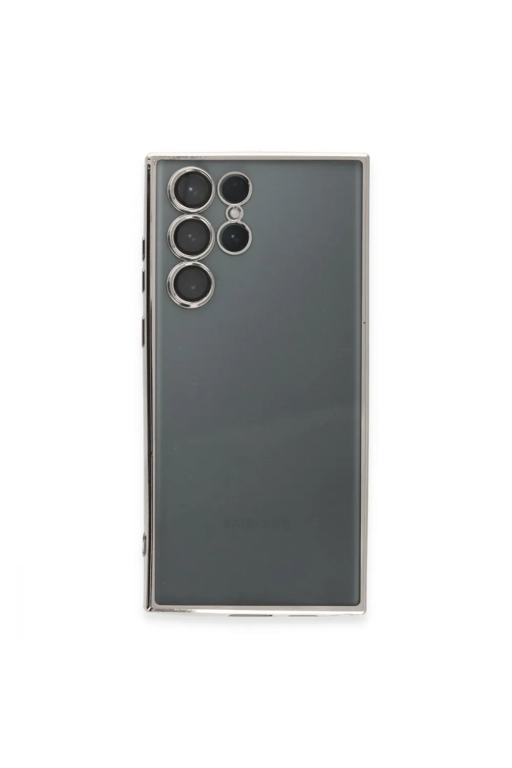 Samsung Galaxy S22 Ultra Kılıf Razer Lensli Silikon - Gümüş