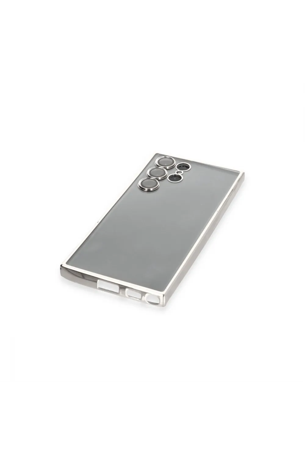Samsung Galaxy S22 Ultra Kılıf Razer Lensli Silikon - Gümüş
