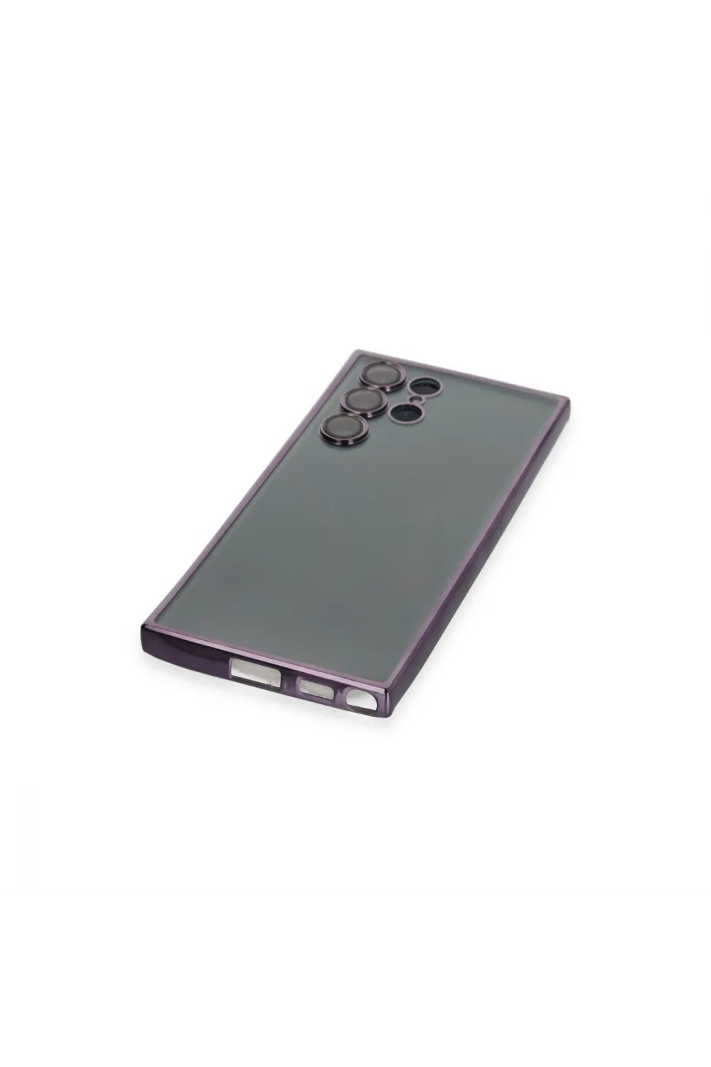 Samsung Galaxy S22 Ultra Kılıf Razer Lensli Silikon - Mor