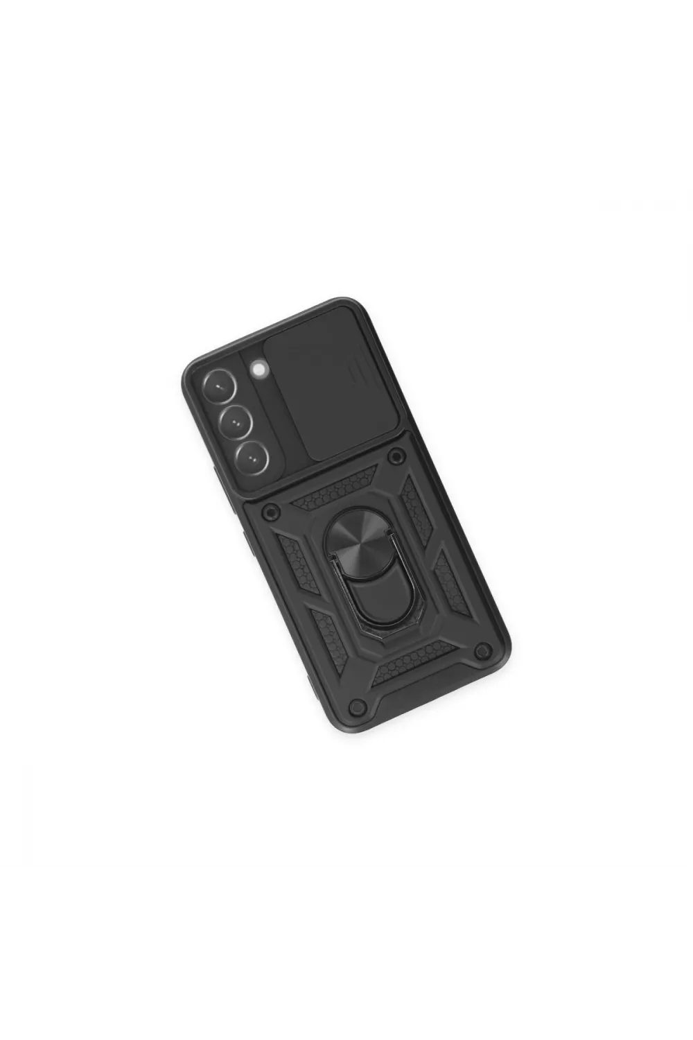 Samsung Galaxy S23 Fe Kılıf Pars Lens Yüzüklü Silikon - Siyah