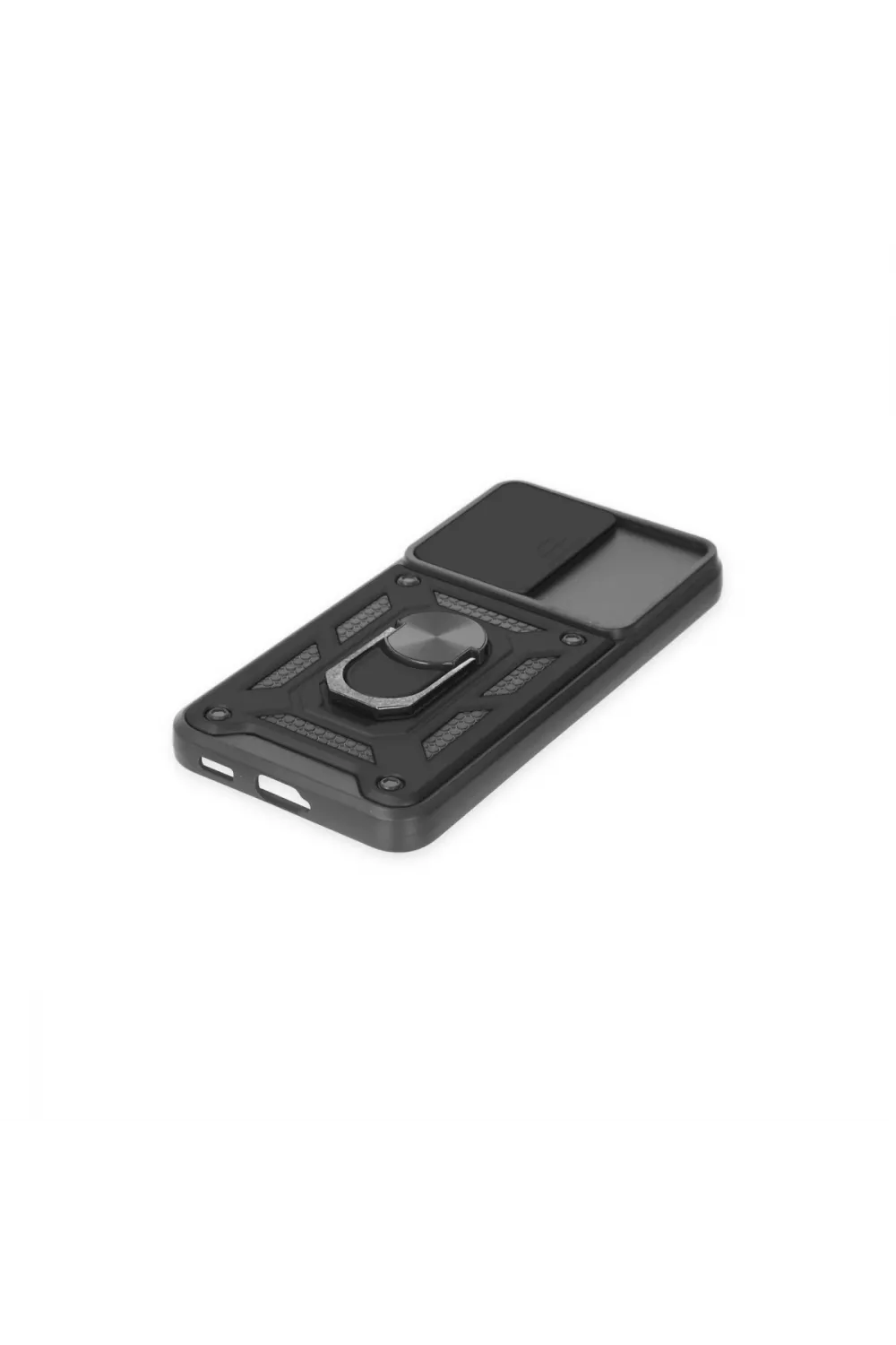 Samsung Galaxy S23 Fe Kılıf Pars Lens Yüzüklü Silikon - Siyah