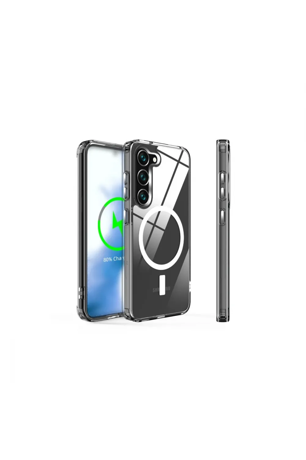Samsung Galaxy S23 Plus Kılıf Magneticsafe Şeffaf Silikon - Şeffaf