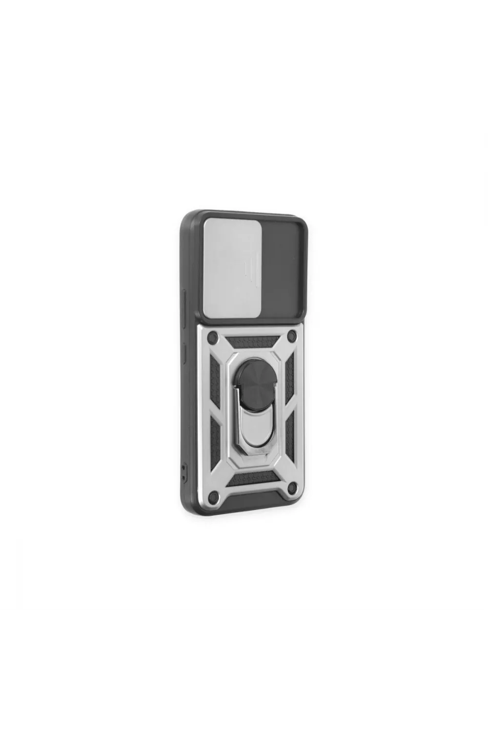 Samsung Galaxy S24 Kılıf Pars Lens Yüzüklü Silikon - Gümüş