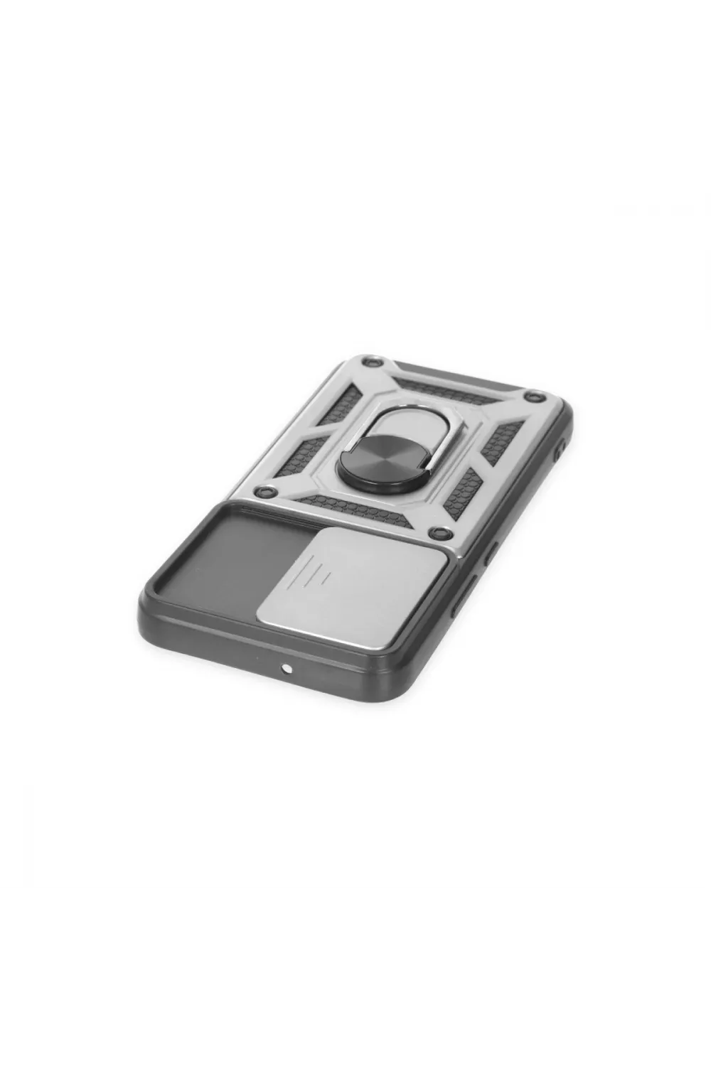 Samsung Galaxy S24 Kılıf Pars Lens Yüzüklü Silikon - Gümüş