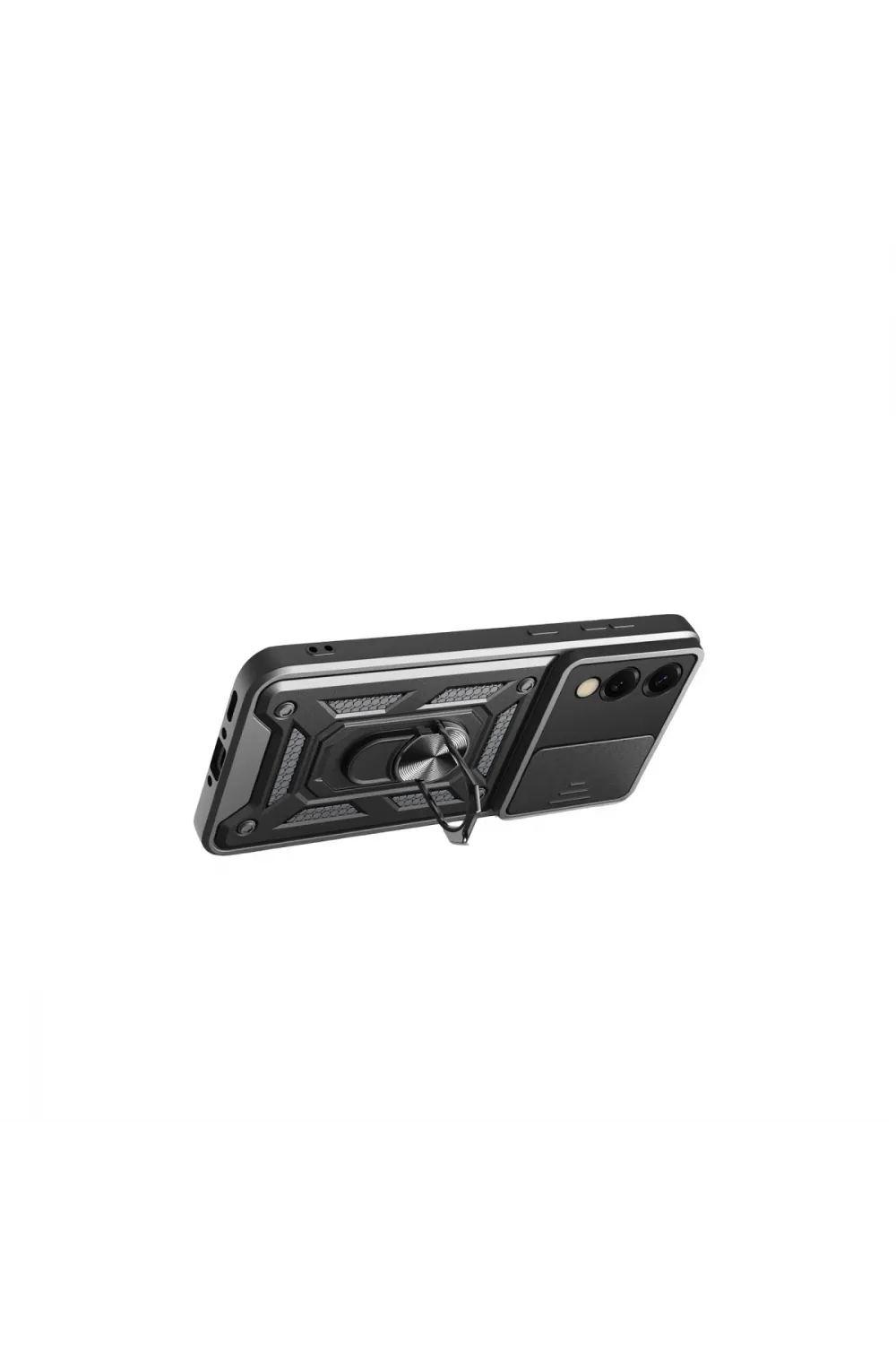 Samsung Galaxy S25 Edge Pars Lens Yüzüklü Silikon - Siyah