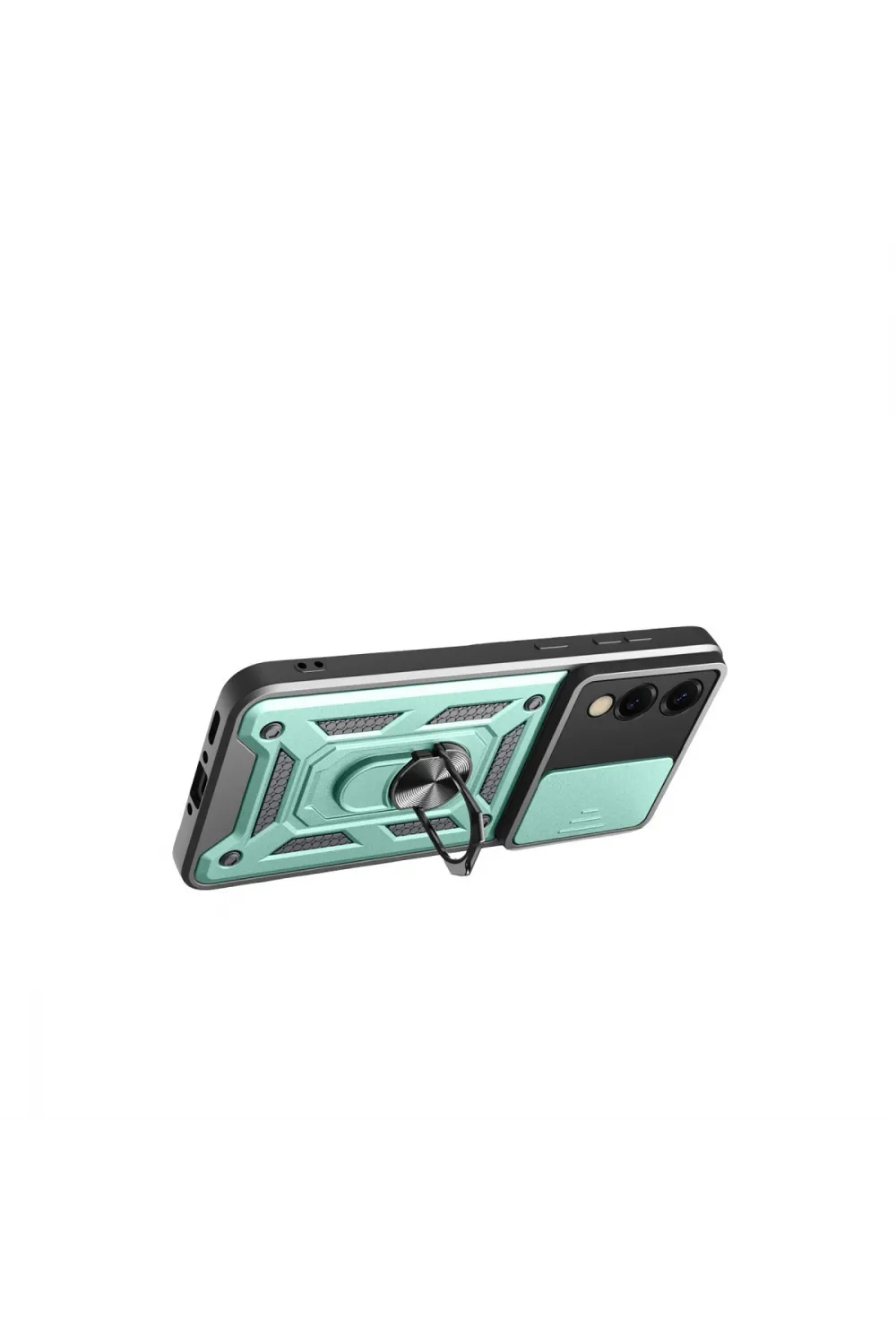 Samsung Galaxy S25 Edge Pars Lens Yüzüklü Silikon - Yeşil