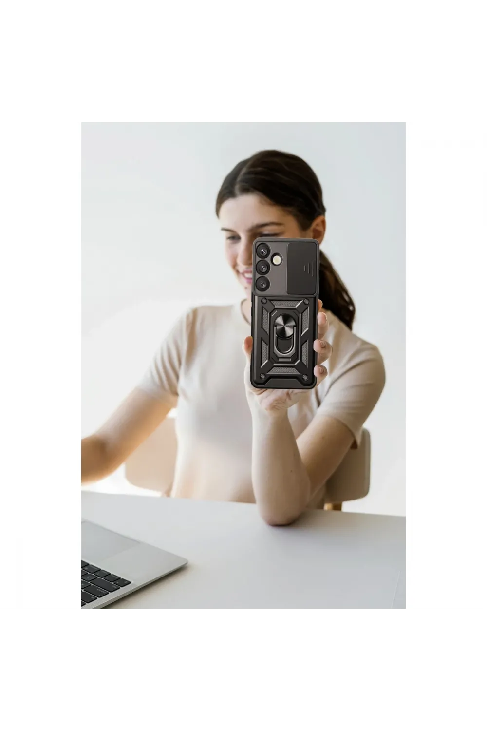 Samsung Galaxy S25 Fe Pars Lens Yüzüklü Silikon - Lacivert