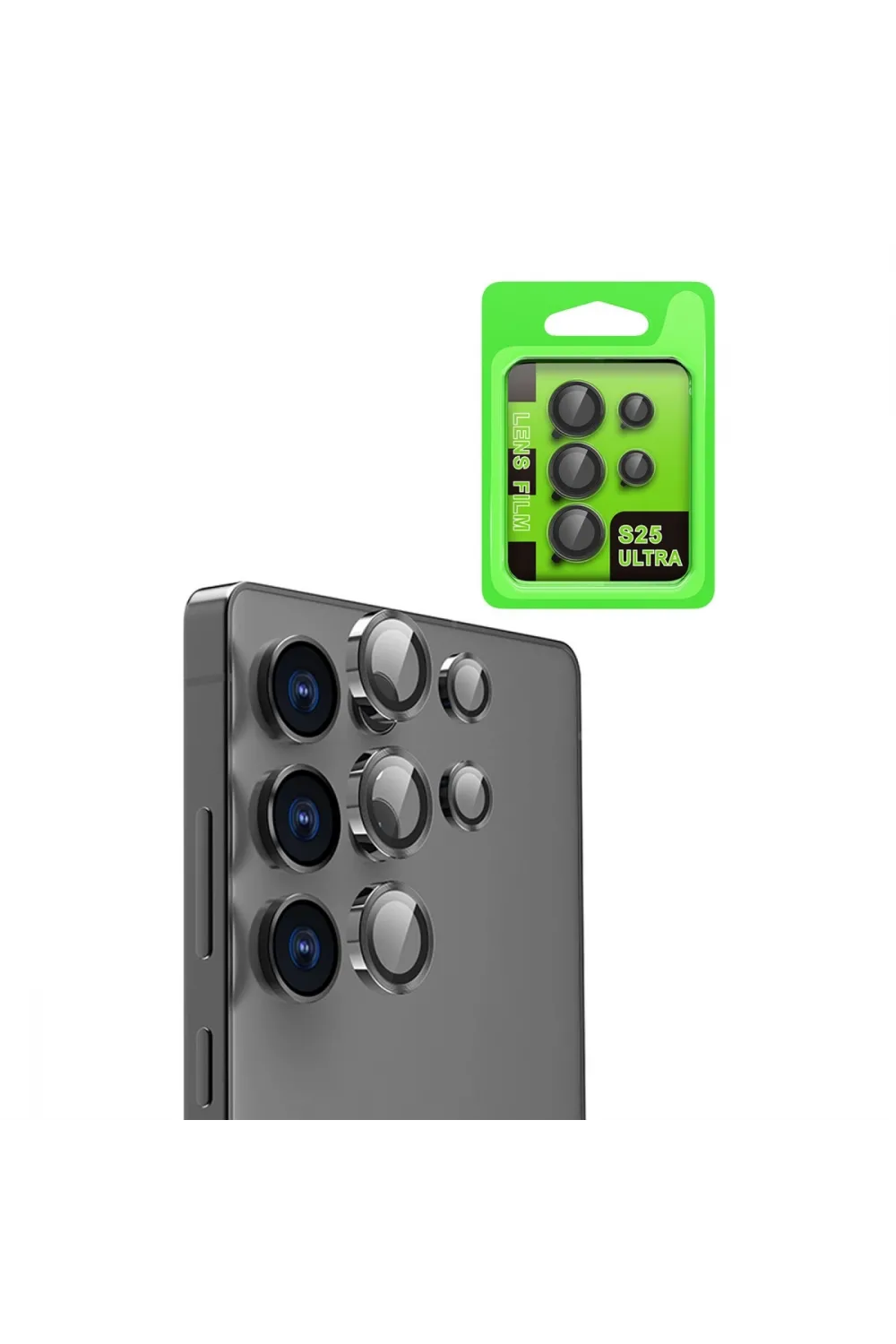 Samsung Galaxy S25 Ultra Raze Metal Kamera Lens - Siyah