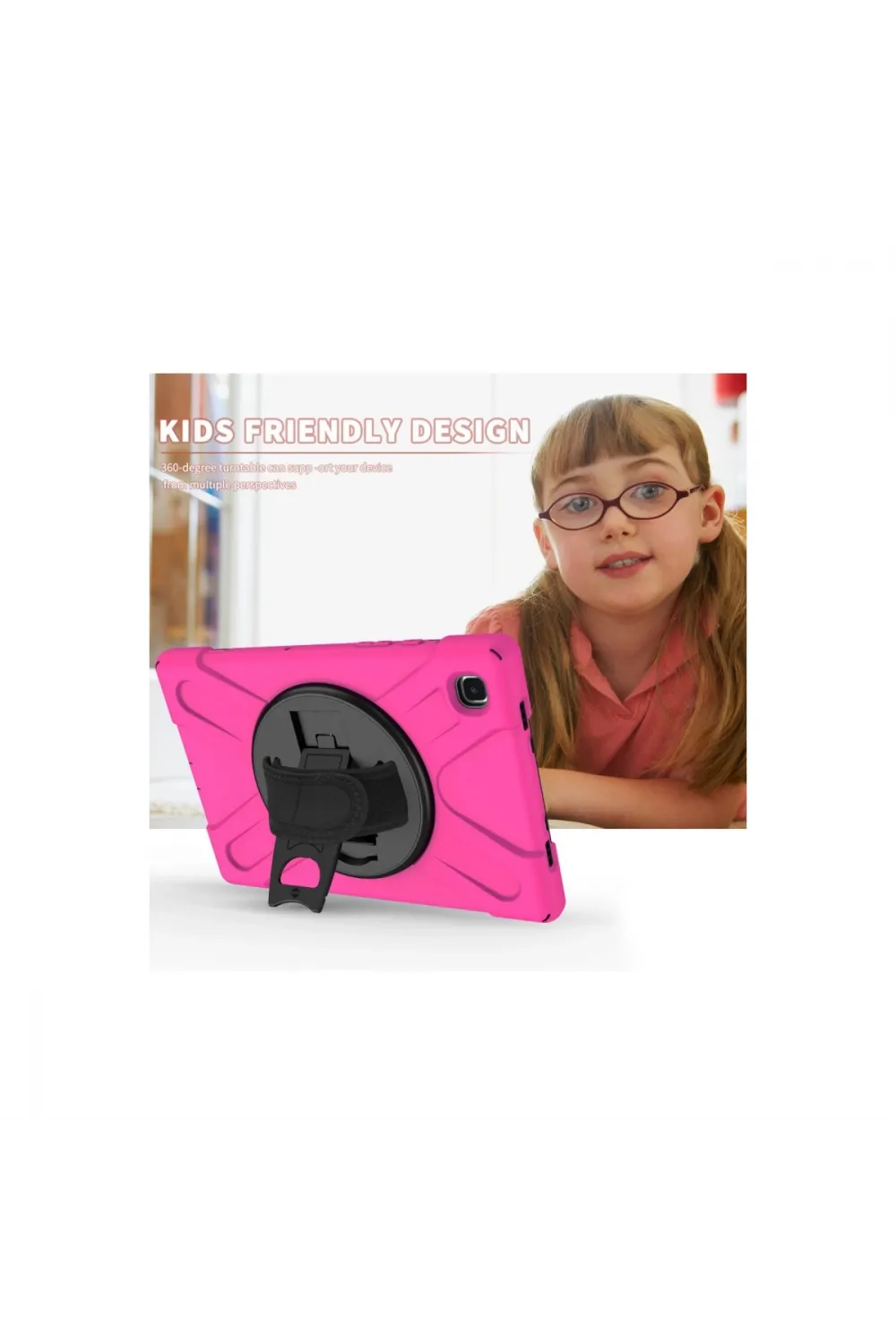 Samsung Galaxy T220 Tab A7 Lite 8.7 Kılıf Amazing Tablet Kapak - Pembe