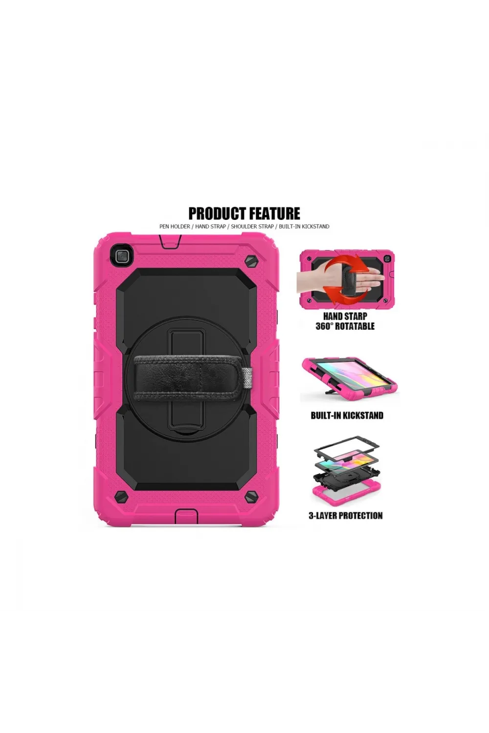 Samsung Galaxy T290 Tab A 8 Kılıf Pars Tablet Kapak - Pembe