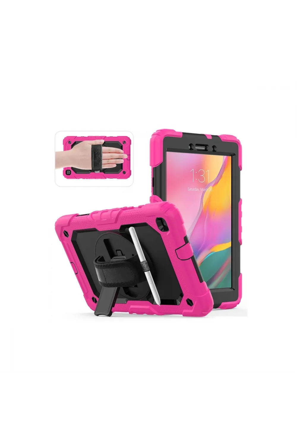 Samsung Galaxy T290 Tab A 8 Kılıf Pars Tablet Kapak - Pembe