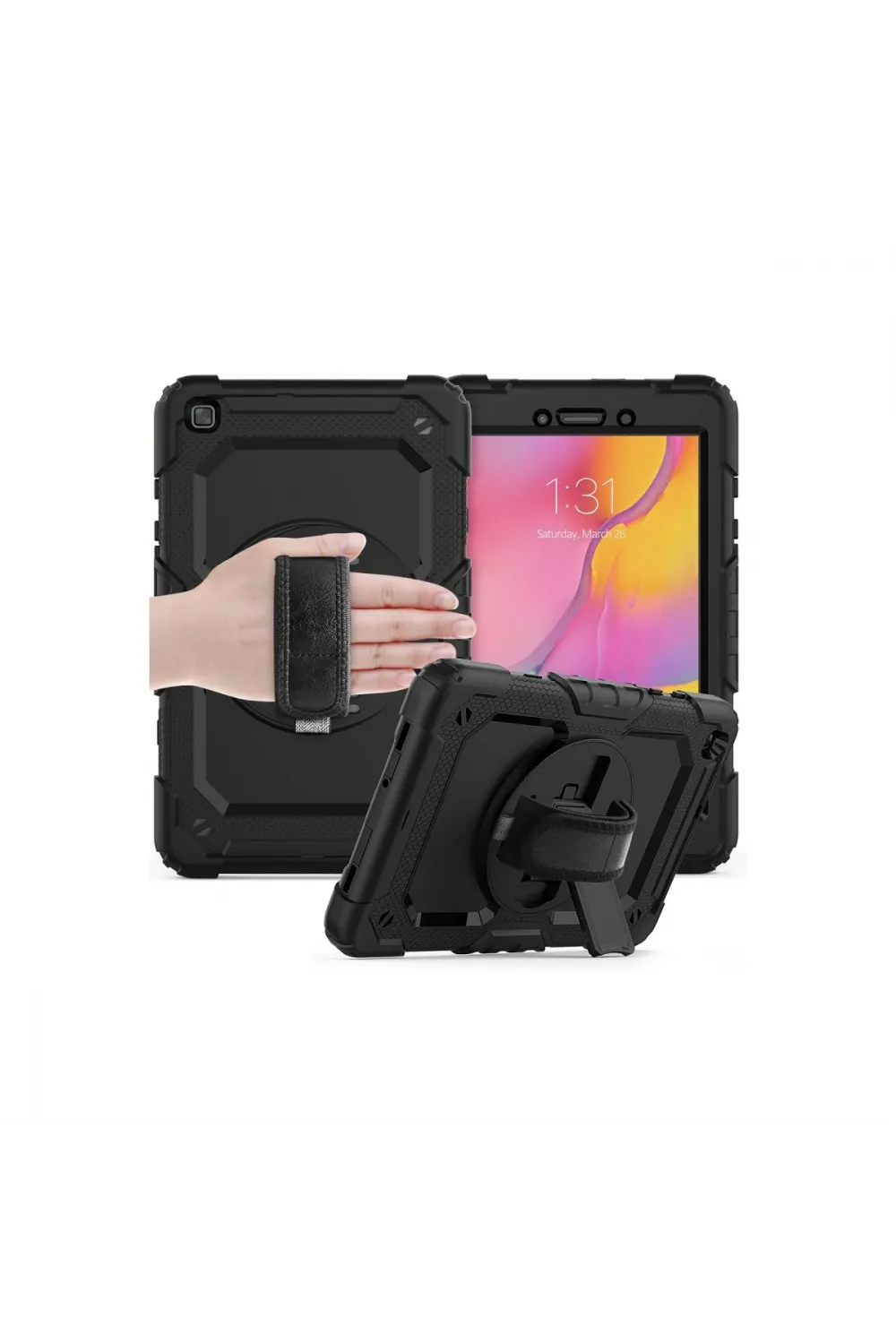 Samsung Galaxy T290 Tab A 8 Kılıf Pars Tablet Kapak - Siyah