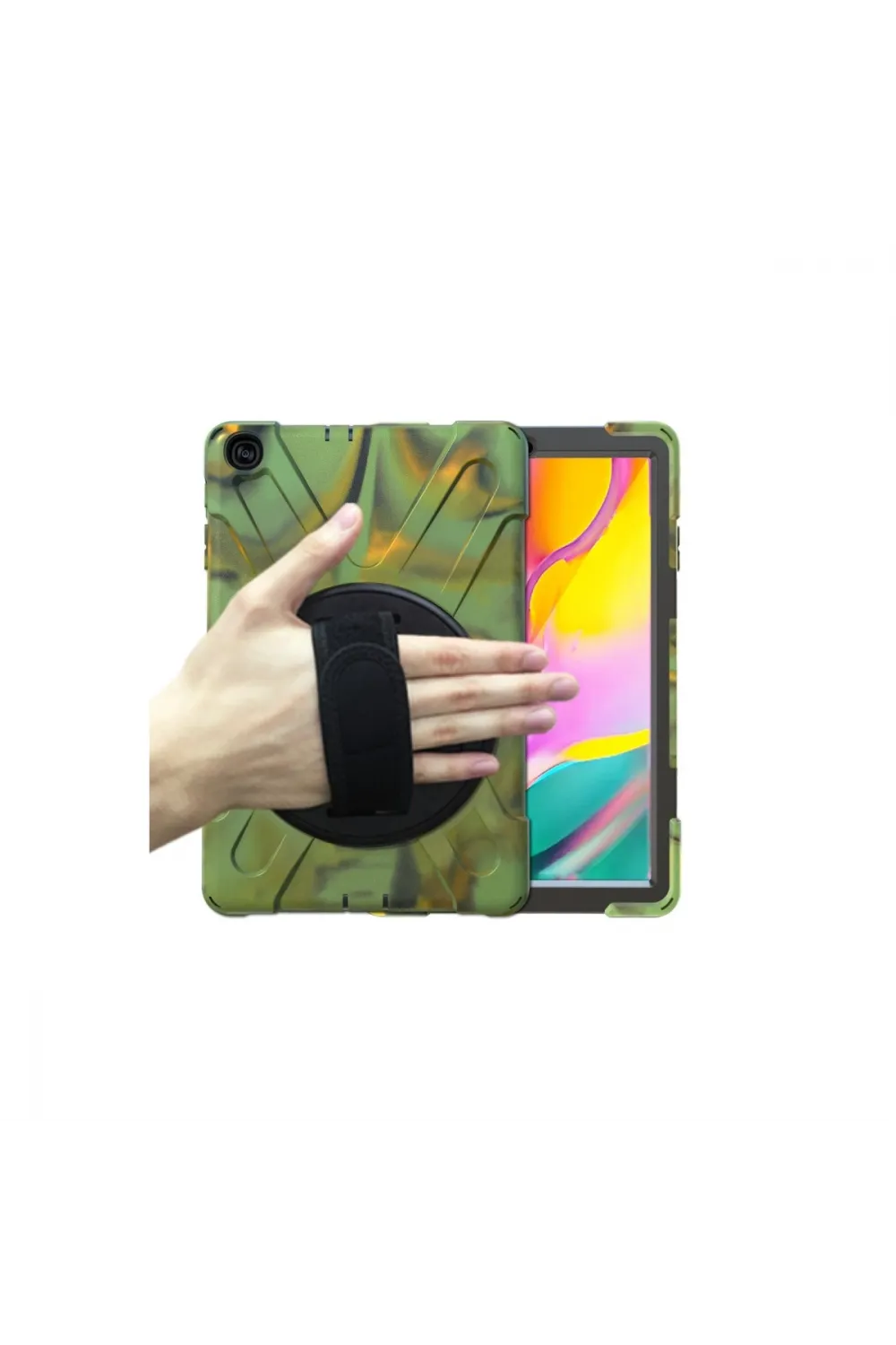 Samsung Galaxy T510 Tab A 10.1 Kılıf Amazing Tablet Kapak - Kamuflaj