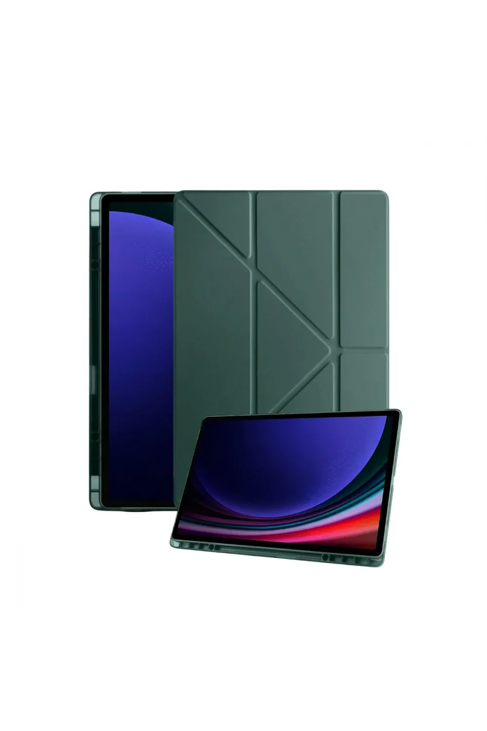 Samsung Galaxy Tab A11 Plus Kalemlikli Mars Tablet Kılıfı - Koyu Yeşil