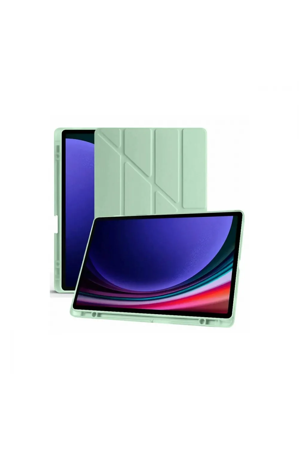 Samsung Galaxy X510 Tab S9 Fe 11 Kılıf Kalemlikli Mars Tablet Kılıfı - Açık Yeşil