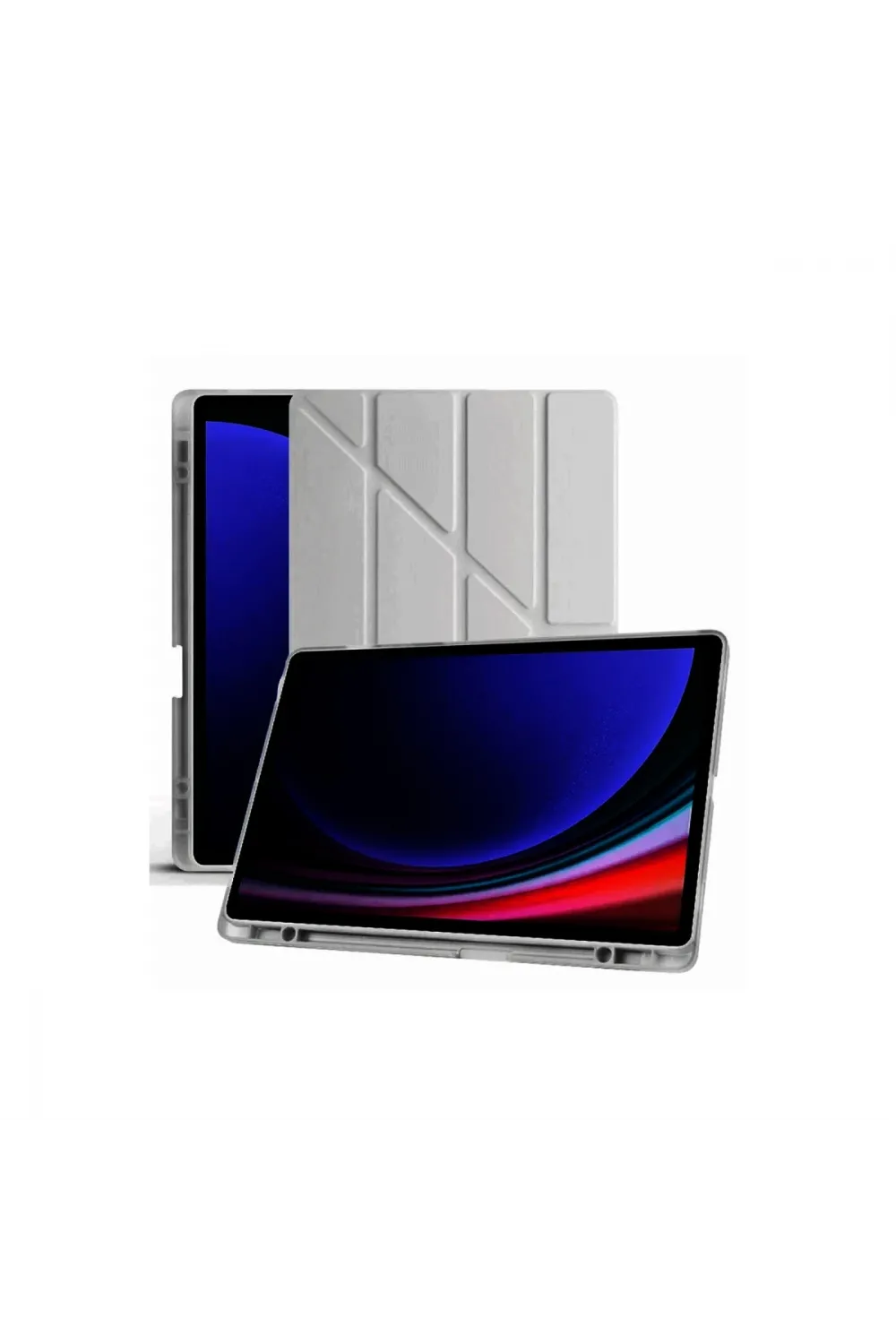 Samsung Galaxy X510 Tab S9 Fe 11 Kılıf Kalemlikli Mars Tablet Kılıfı - Koyu Gri