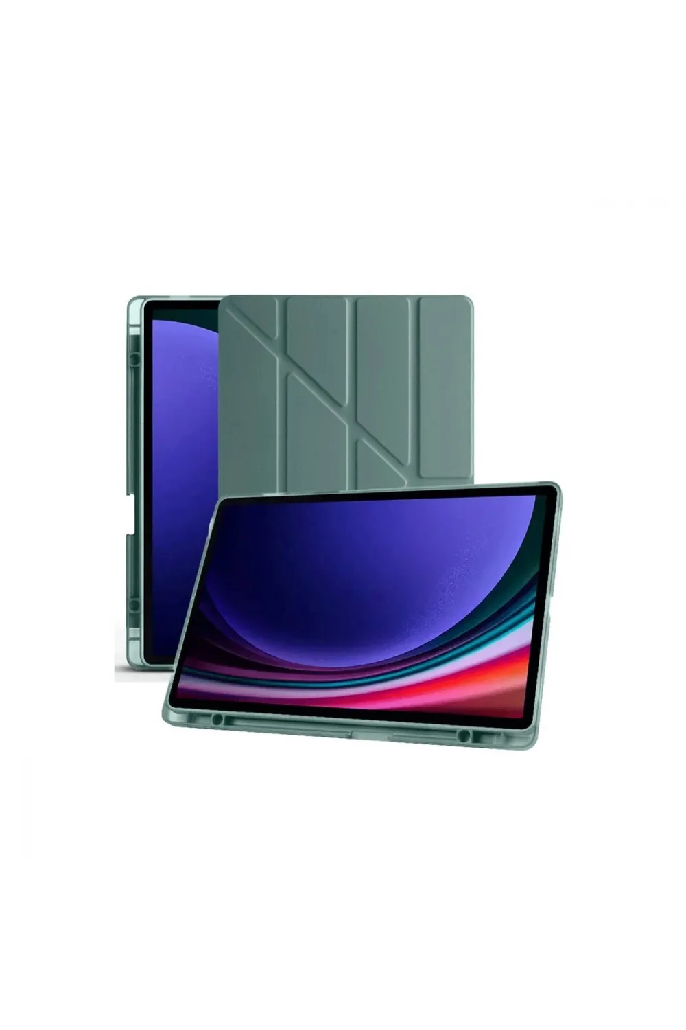 Samsung Galaxy X510 Tab S9 Fe 11 Kılıf Kalemlikli Mars Tablet Kılıfı - Koyu Yeşil