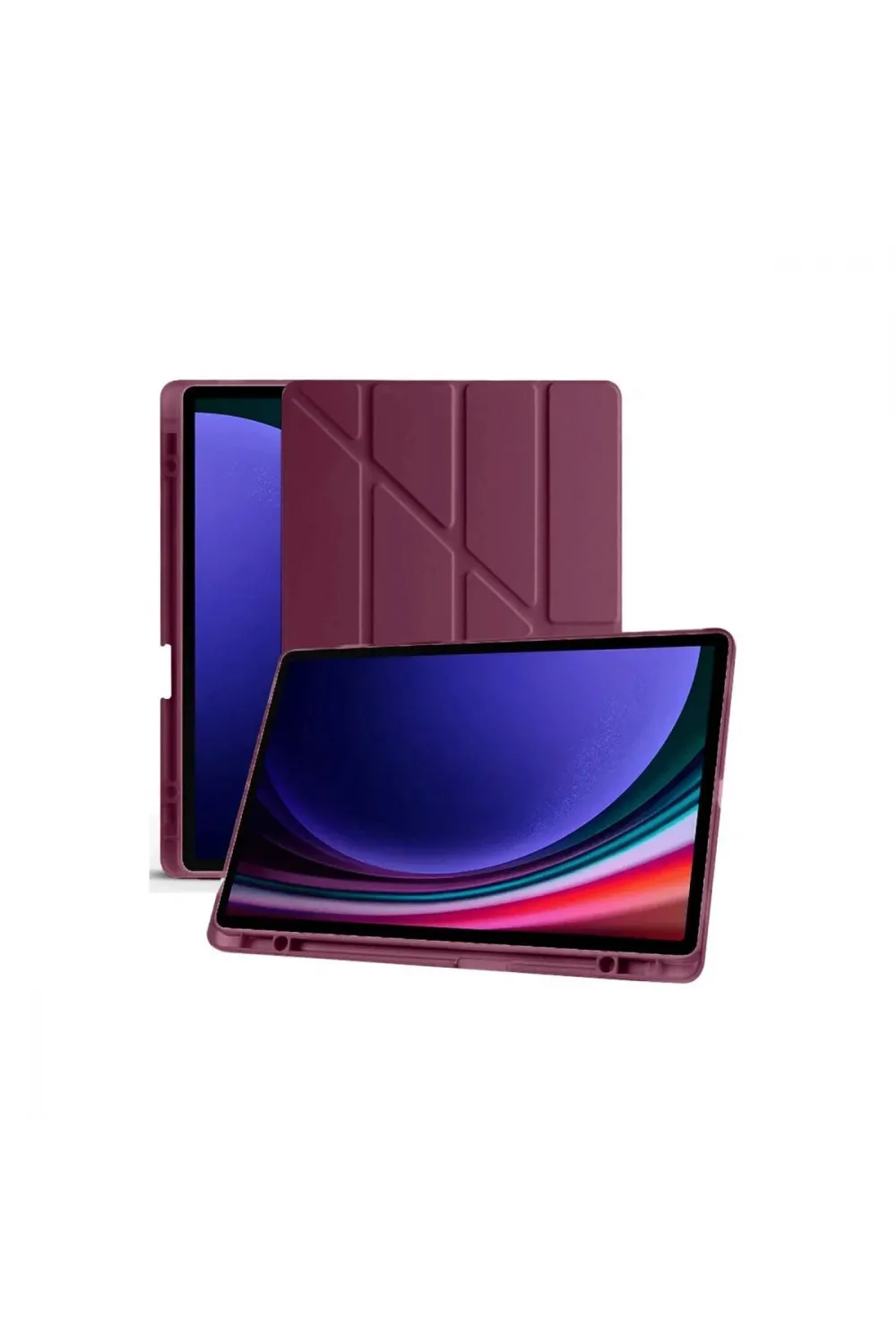 Samsung Galaxy X510 Tab S9 Fe 11 Kılıf Kalemlikli Mars Tablet Kılıfı - Mürdüm